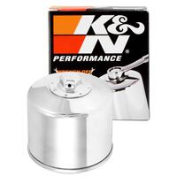K&N Performance Powersports Chrome Spin-On Oil Filter