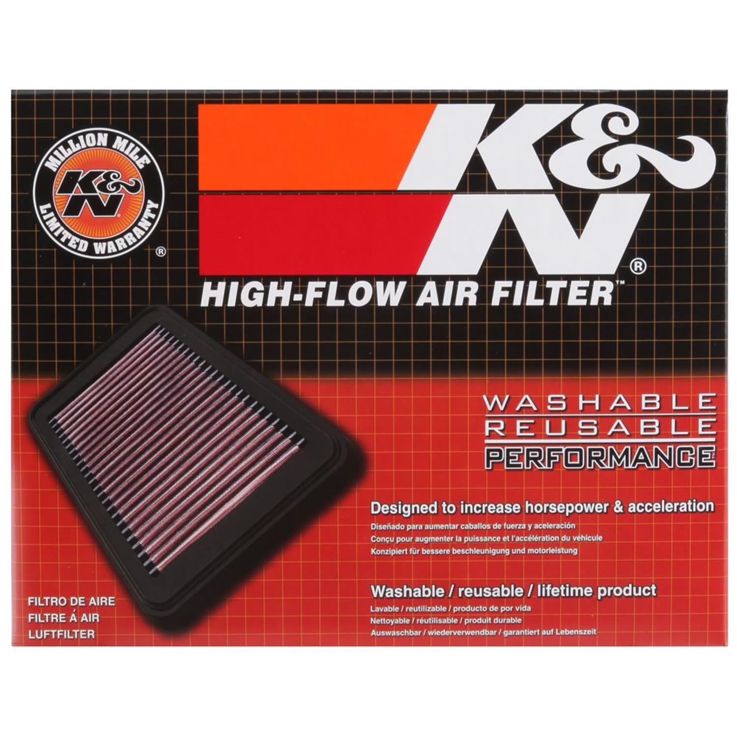 K&N PL-1500 Motorcycle Performance Air Filter