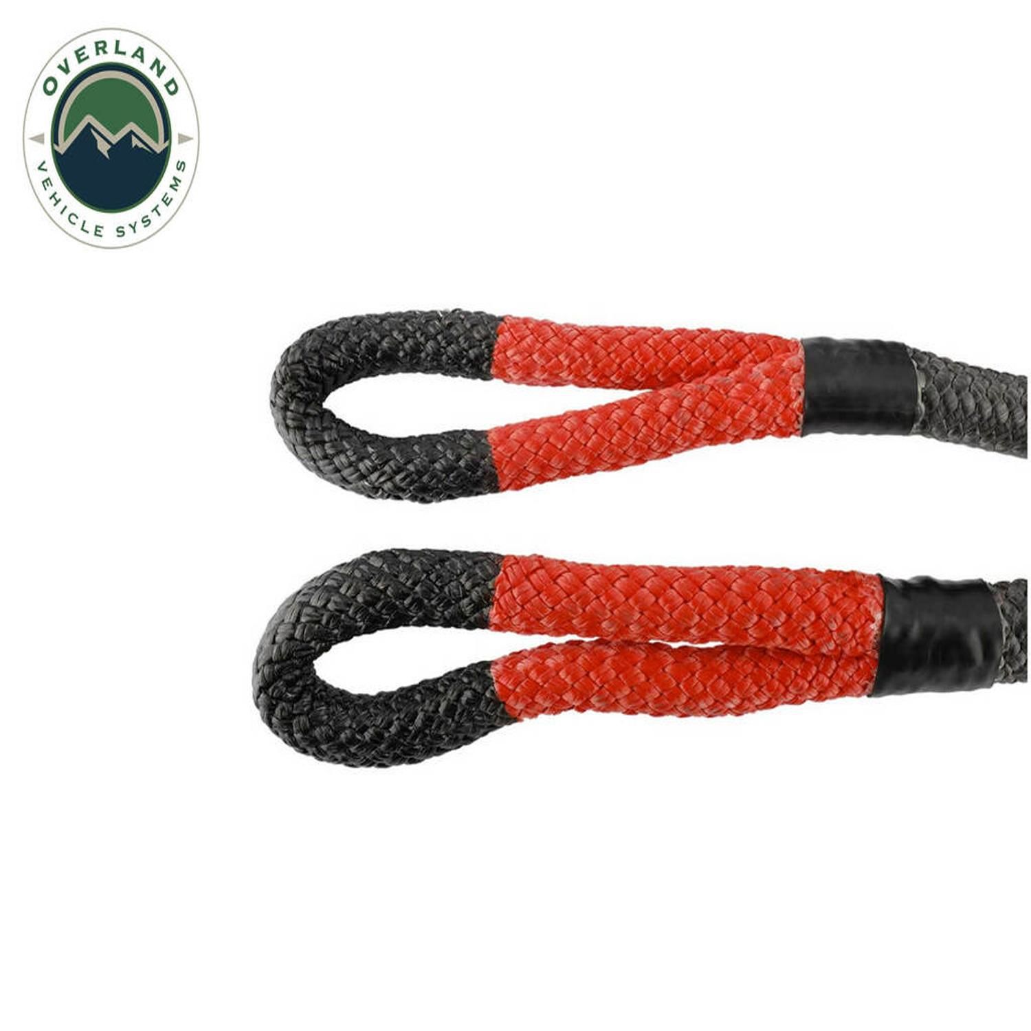 Overland Vehicle Systems 1in X 30in 30,000lbs Nylon Black with Red On  Handles Rope without