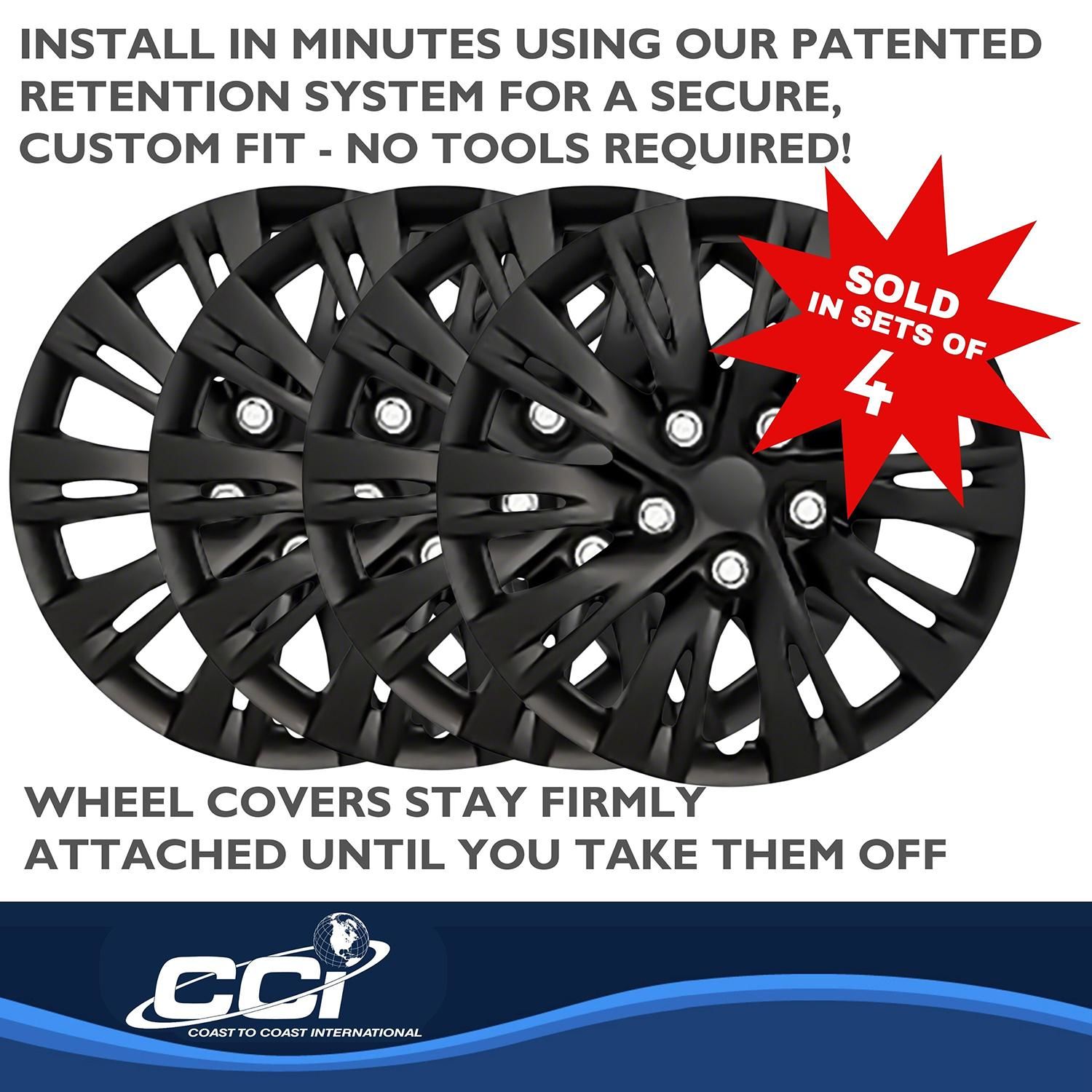 Will Clark auto 証明書有 Coast To Coast Gloss Black 16in Wheel Cover/Hub Cap 4 Piece