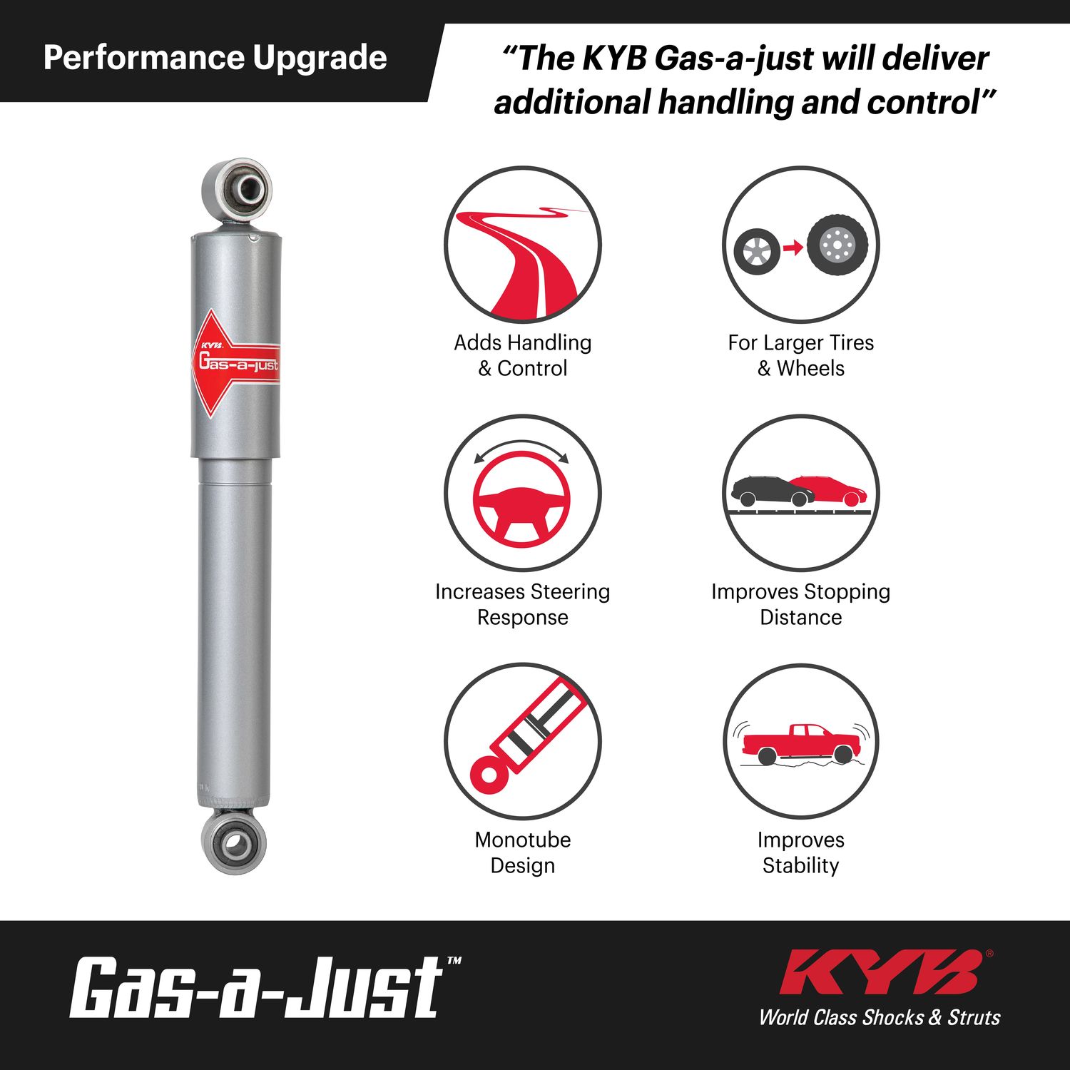 KYB Gas-a-Just Shock Absorber KG5550