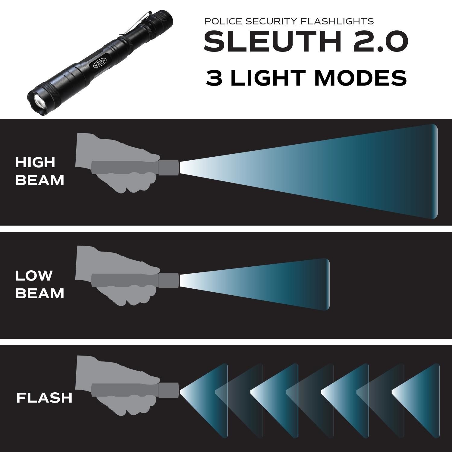 Lampe de poche à DEL de 3 300 lm Skylar par Police Security Flashlights  avec piles incluses 98409-C