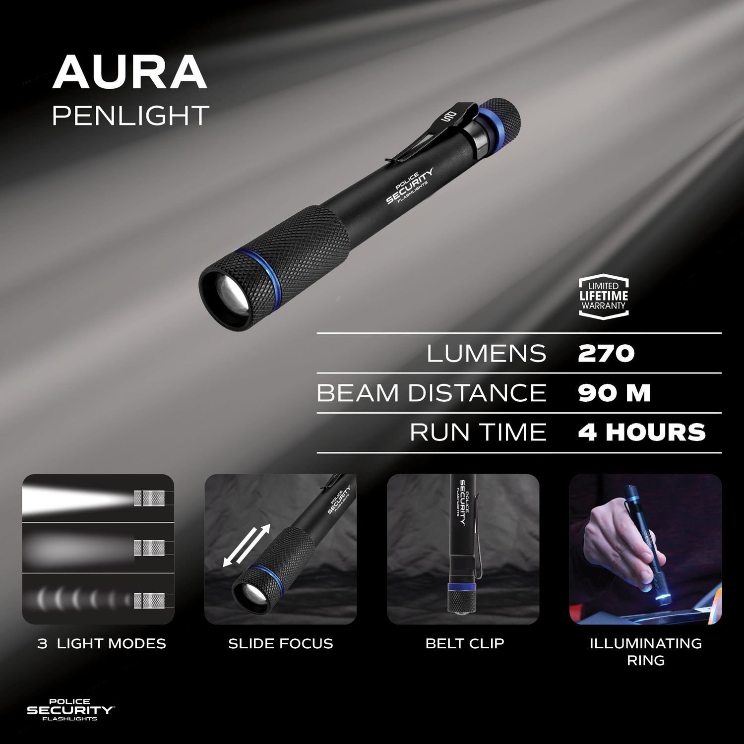 Police Security 270 Lumen AAA Flashlight