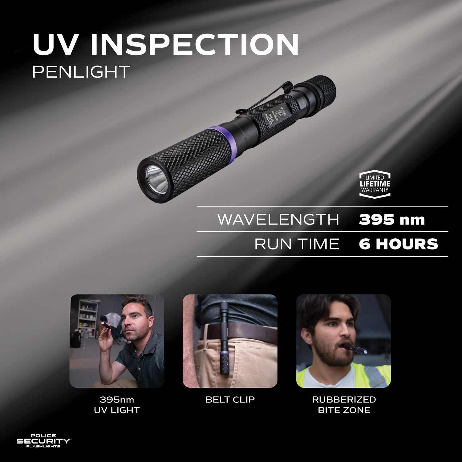 Police Security 395 Nm Uv Penlight