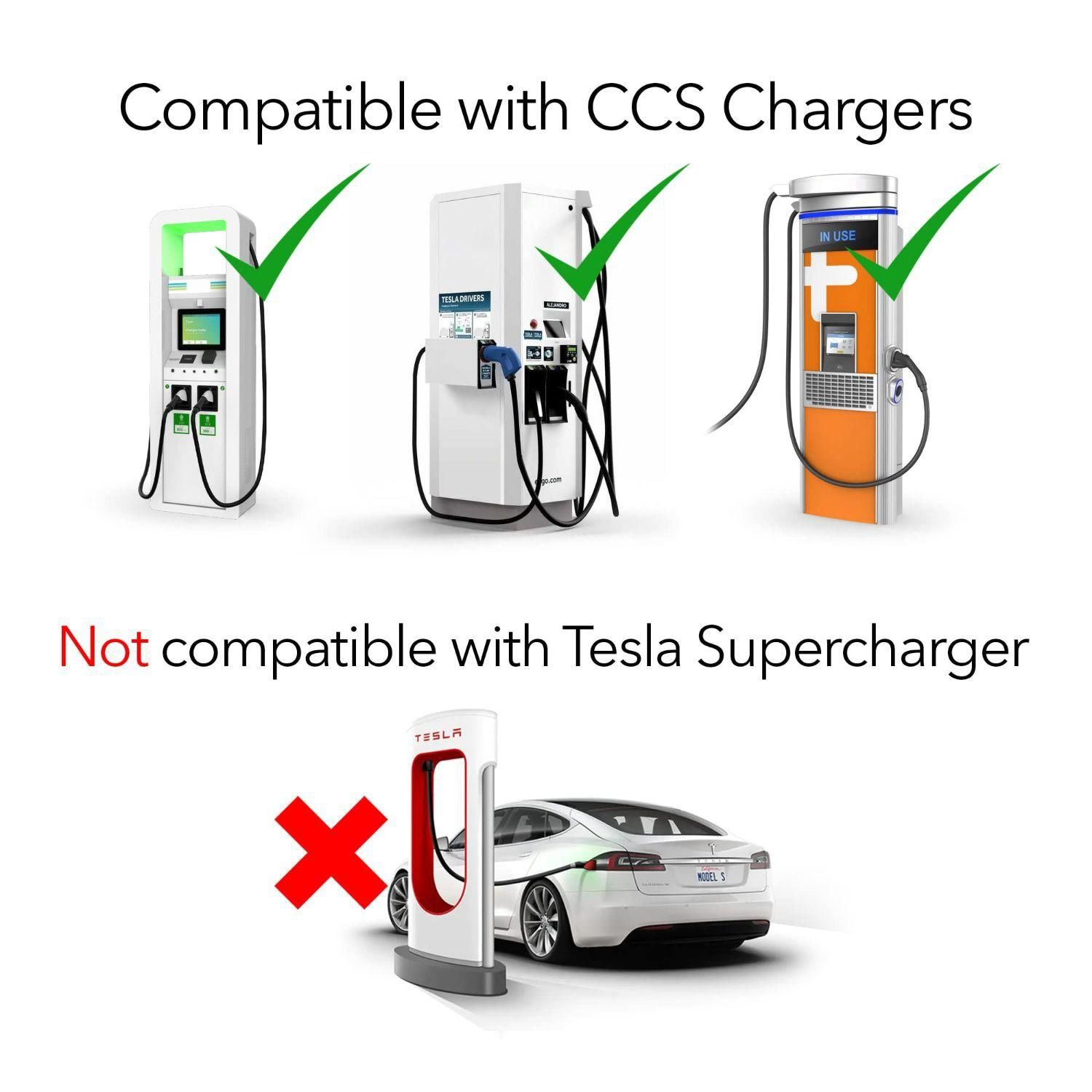Lectron Black CCS Charger Adapter for Tesla