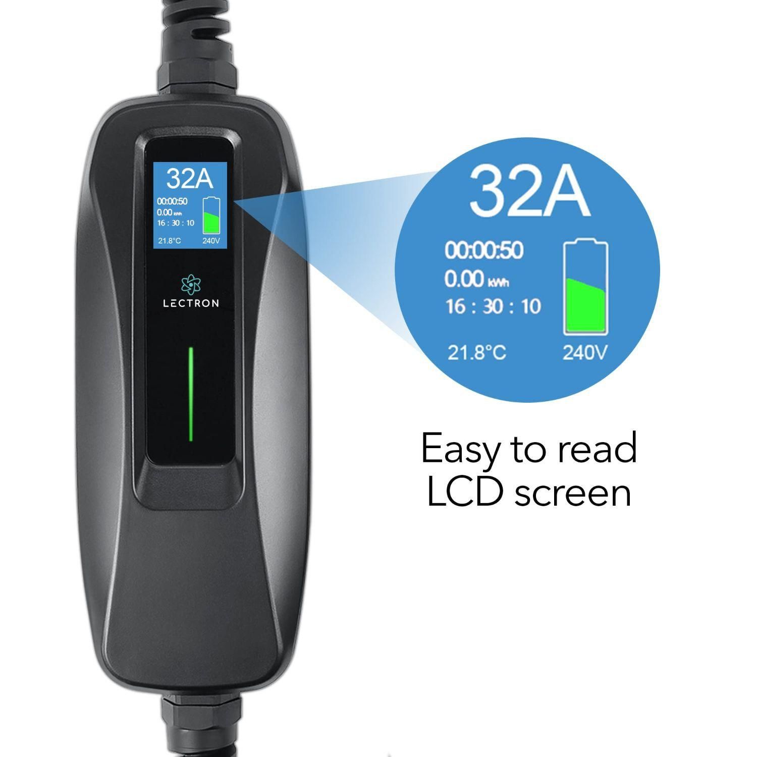 Lectron 15ft Extension Cord 240 Volt 32 Amp Level 2 EV Charger NEMA 14