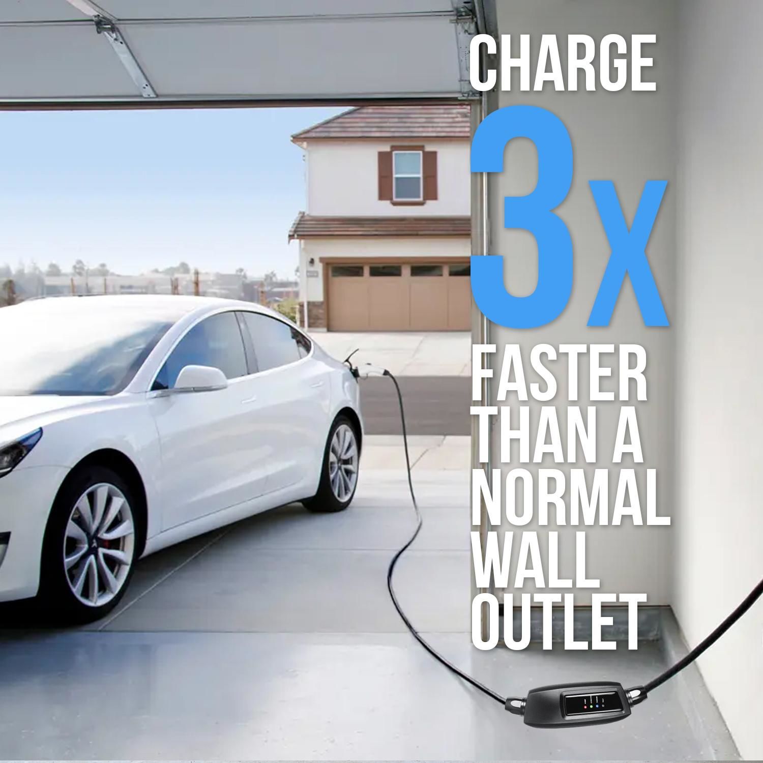 Lectron 110 Volt 16 Amps Level 1 Electric Vehicle Charger with 21ft  Extension Cord J1772 Cable