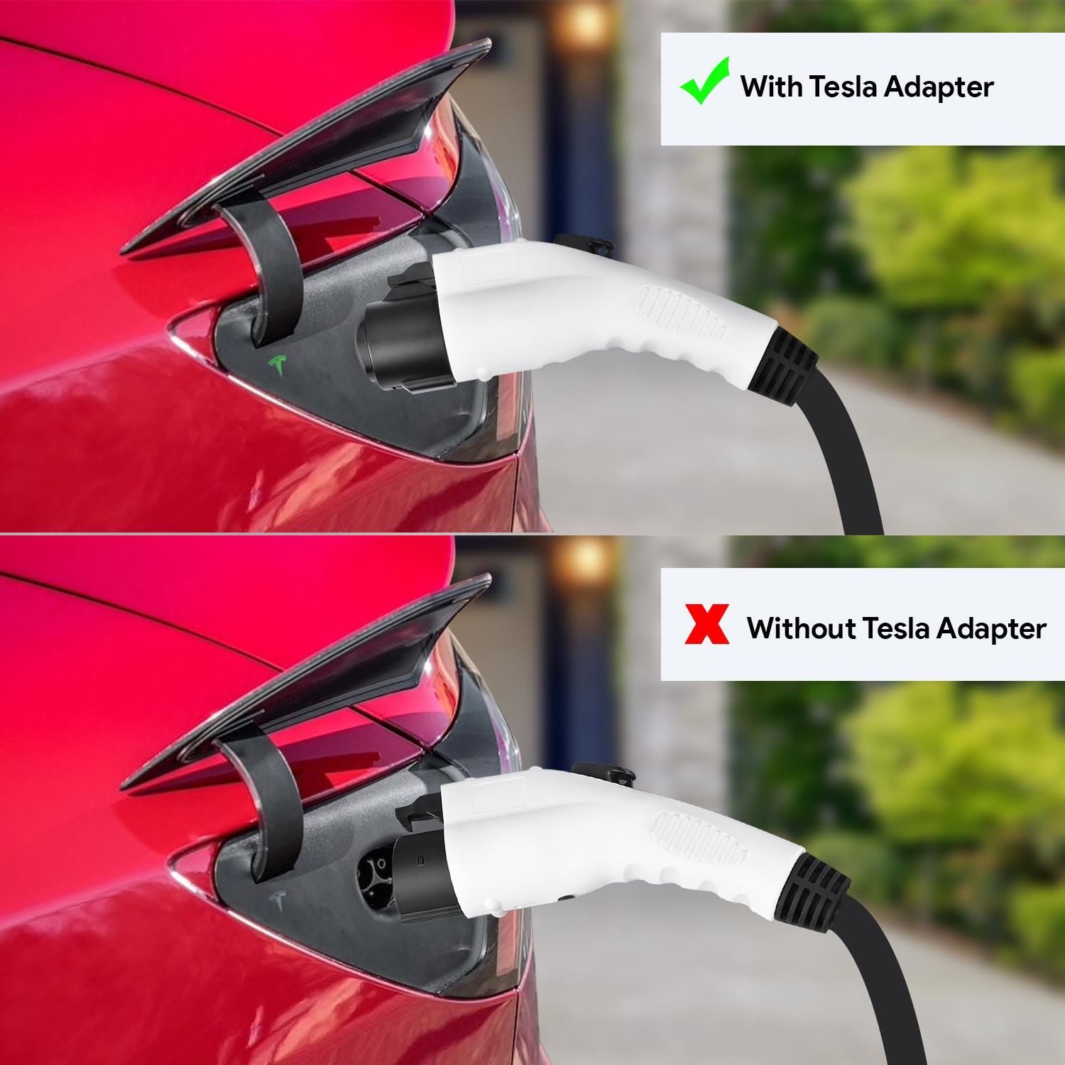 Electric Vehicle Charging Connector For Tesla to J1772 Adapter 60A