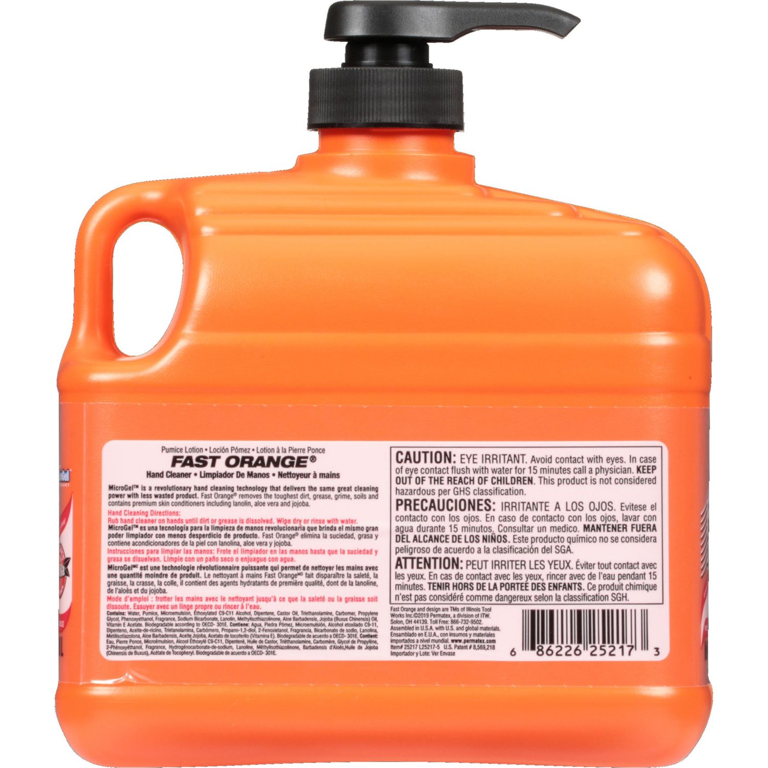 Buy Permatex Fast Orange 65230 Hand Cleaner with Pump, Gray, Floral, 64  fl-oz Bottle Gray