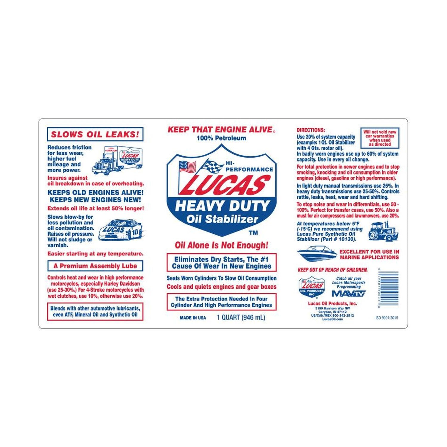 Lucas Oil 10002-4 Lucas Heavy-Duty Oil Stabilizer | Summit Racing