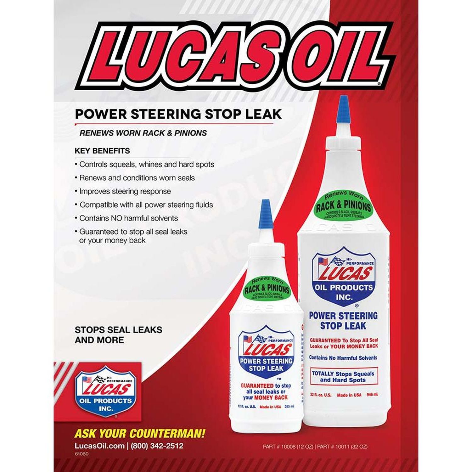 Lucas Oil Products Power Steering Stop Leak 12oz