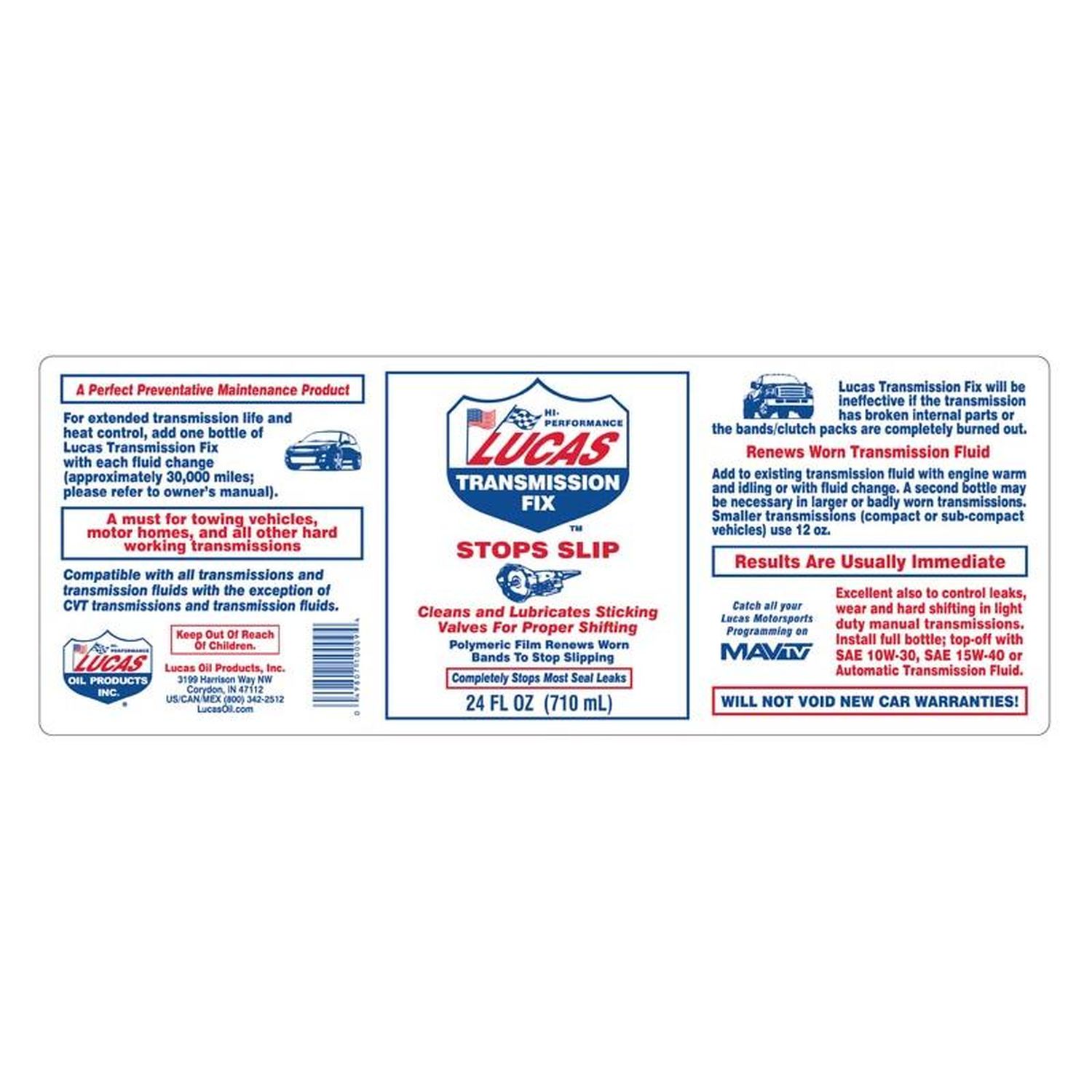Lucas Oil Products Trans Fix 24oz