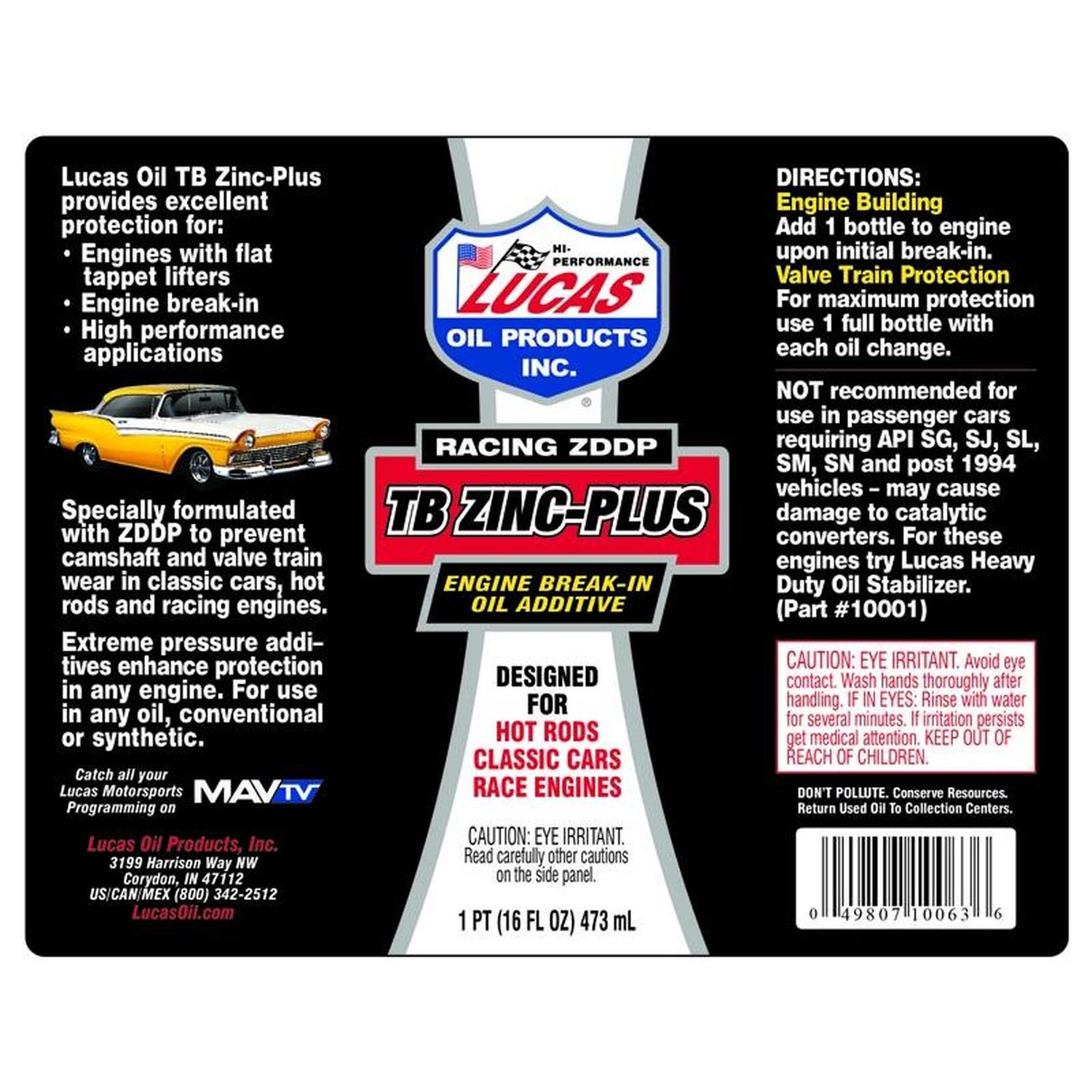 Lucas Oil Products Engine Break-In Oil Additive 16oz