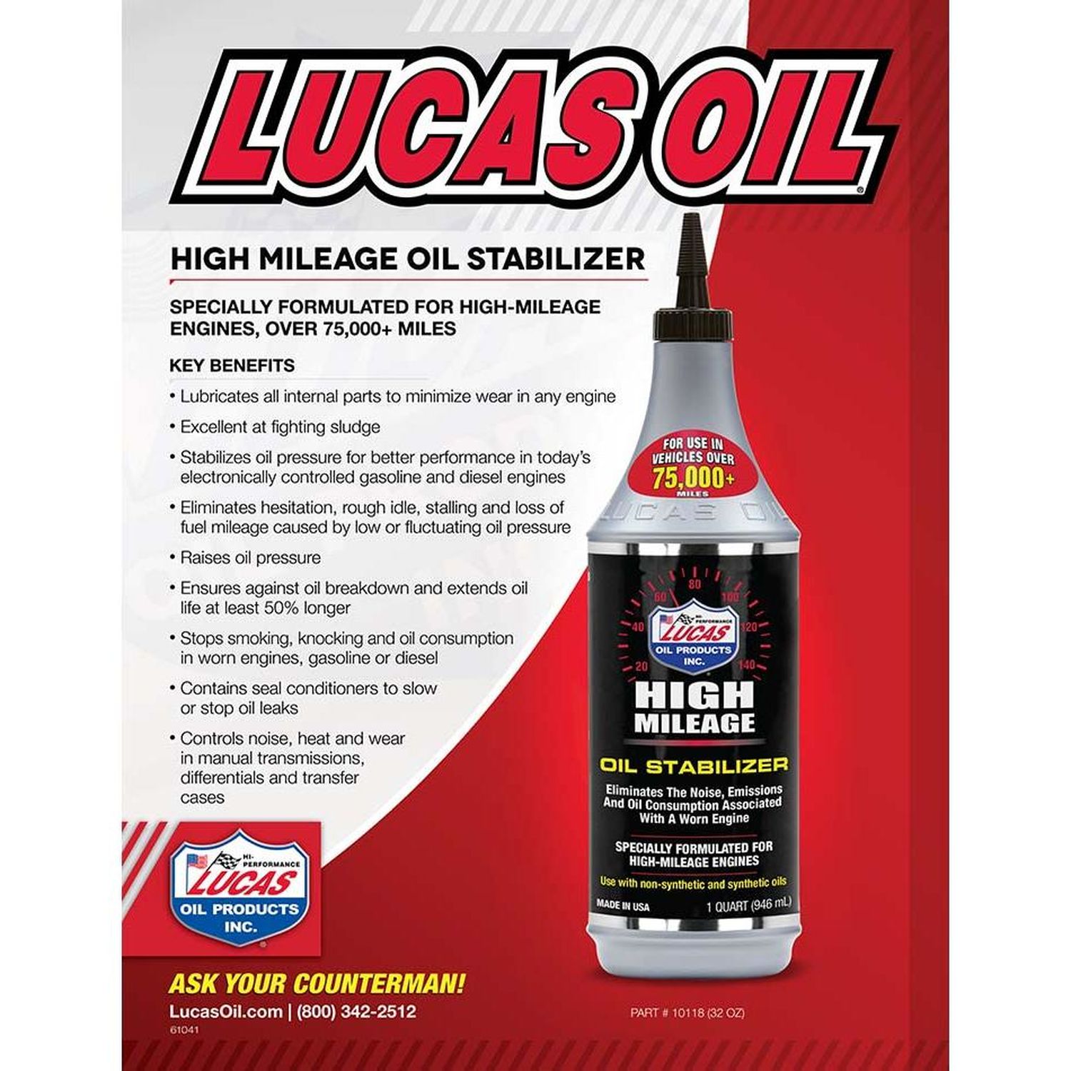 Lucas High Mileage Oil Stabilizer