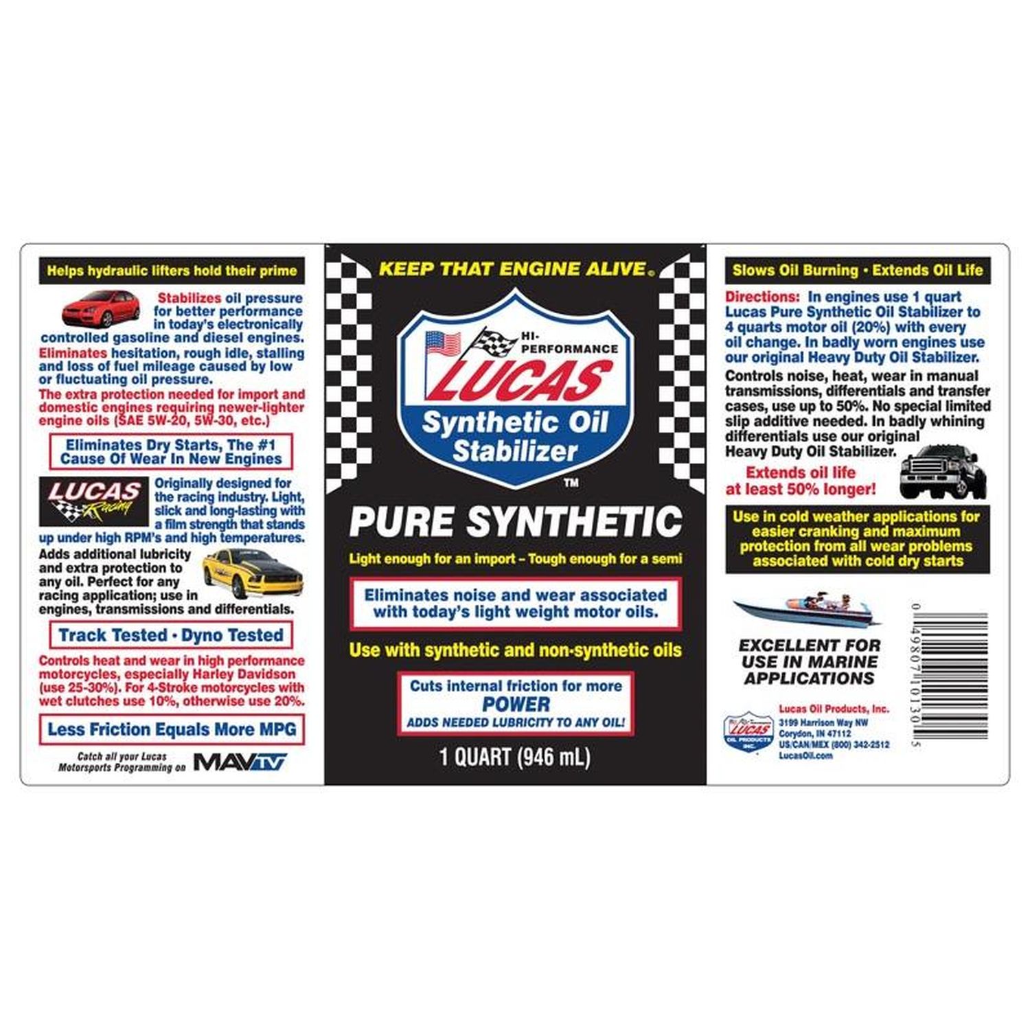 Lucas Oil Products Synthetic Oil Stabilizer 32oz
