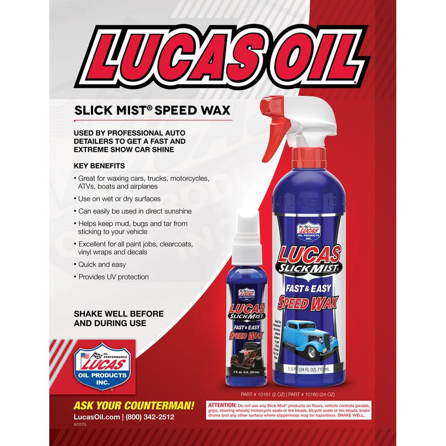 Lucas Oil Products Slick Mist Speed Wax Spray 24oz