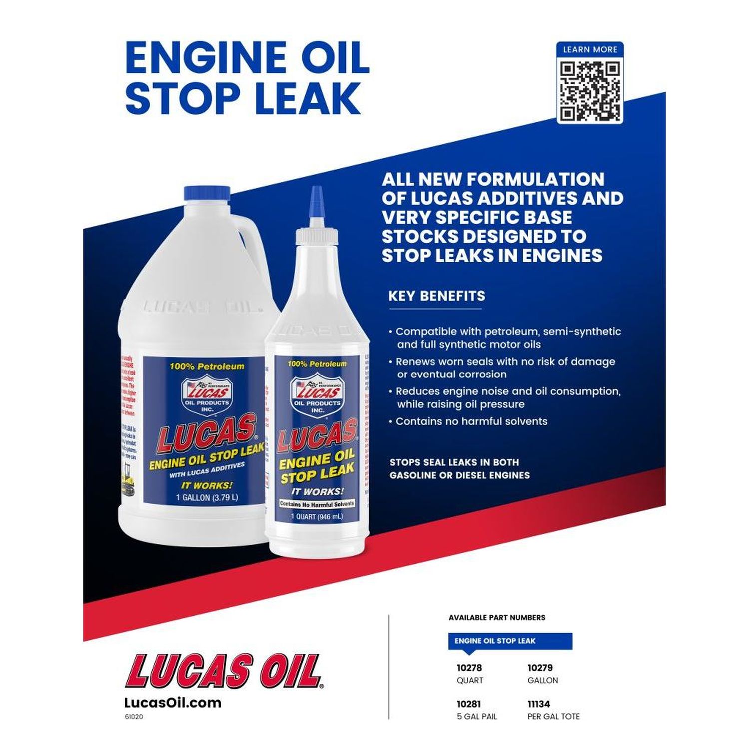 Lucas Oil Products Engine Oil Stop Leak 32oz