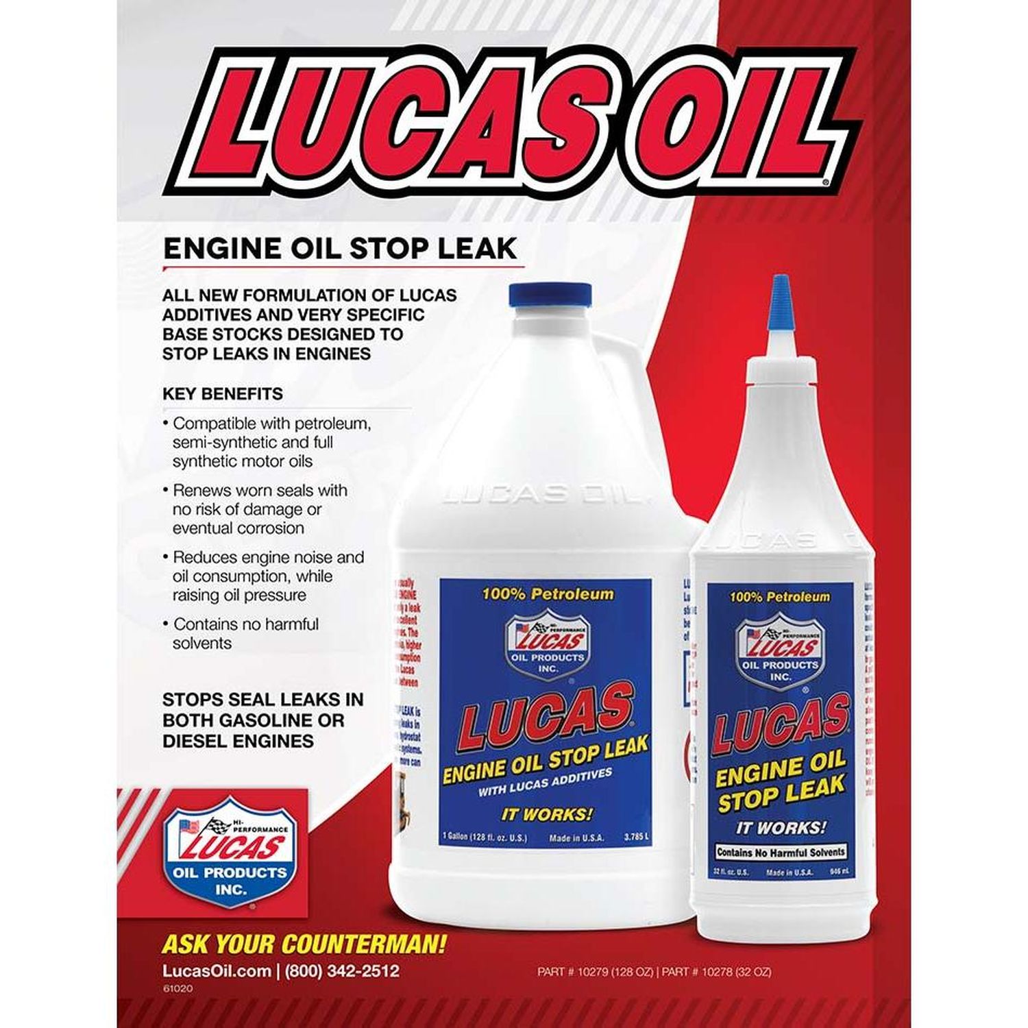 Lucas Oil Products Engine Oil Stop Leak 32oz