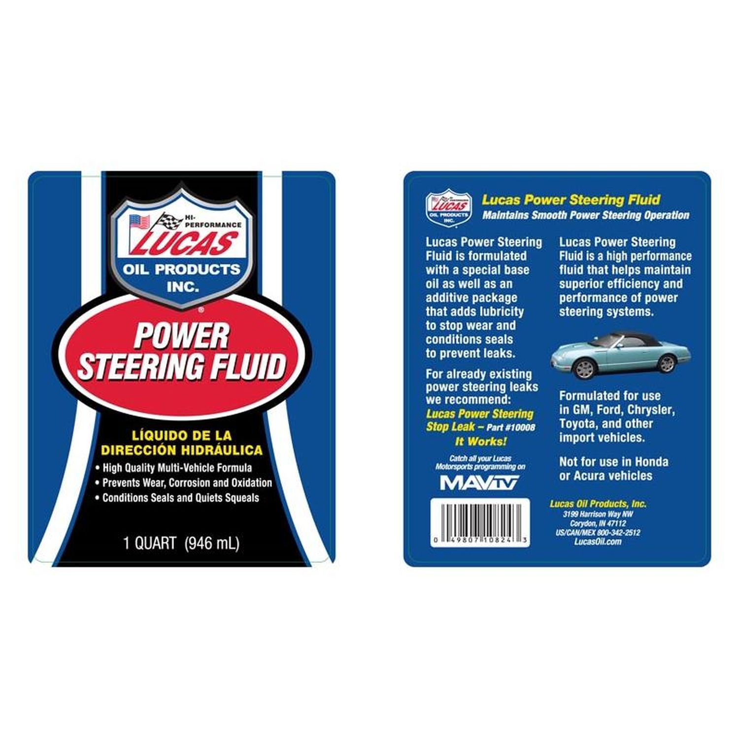 Lucas Oil Products Power Steering Fluid 32oz