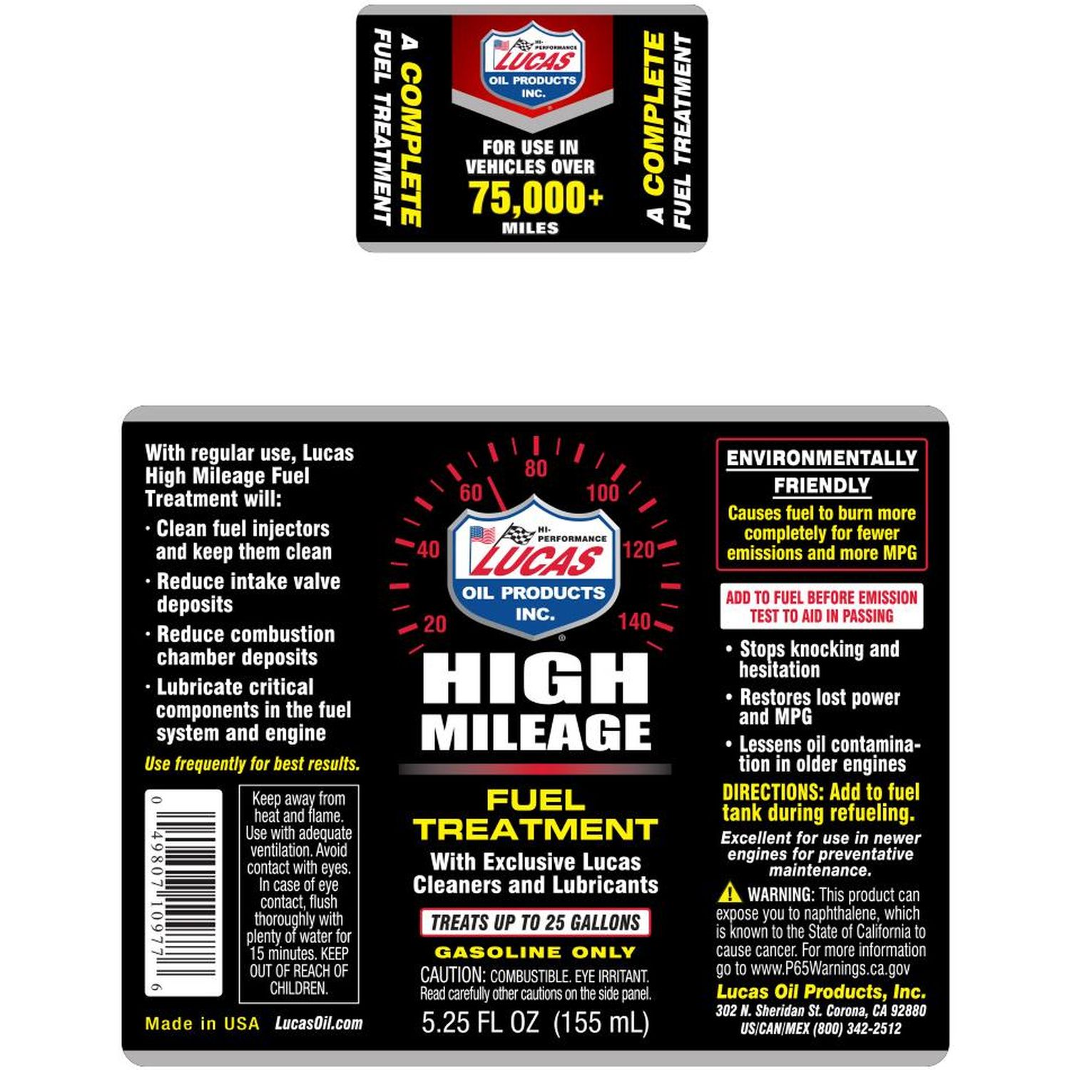 Lucas Oil Products High Mileage Fuel Treatment 5.25oz