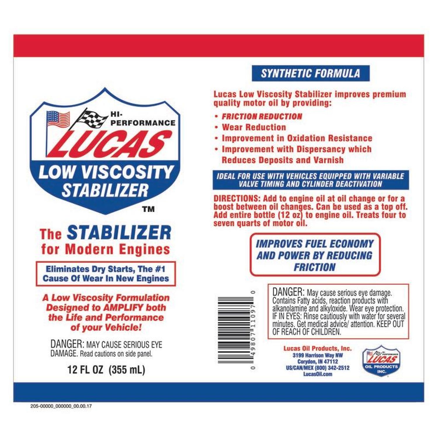 Lucas Oil Products Low Viscosity Stabilizer 12oz