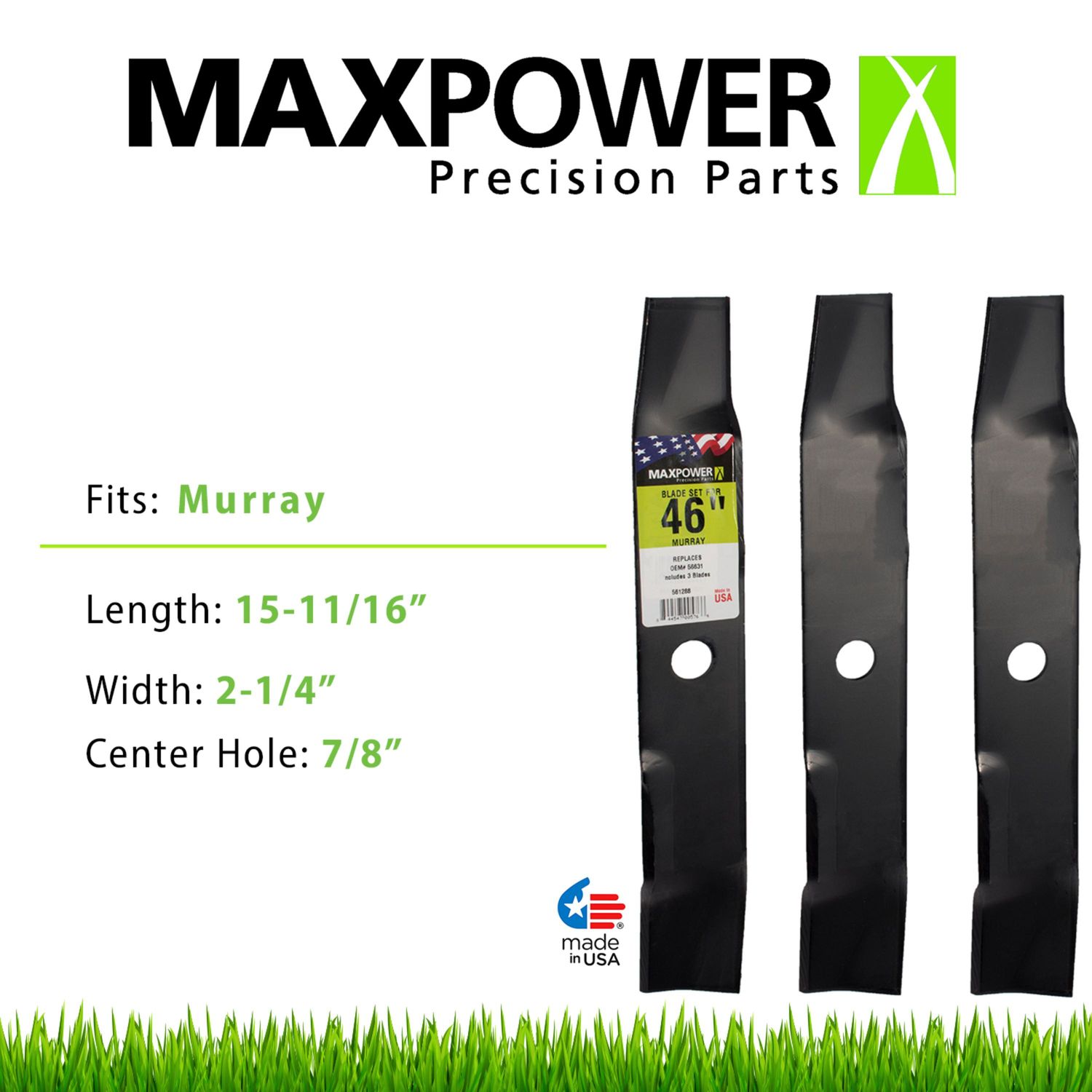 MaxPower 46 in. Cut Mulching Blade for Murray Rider