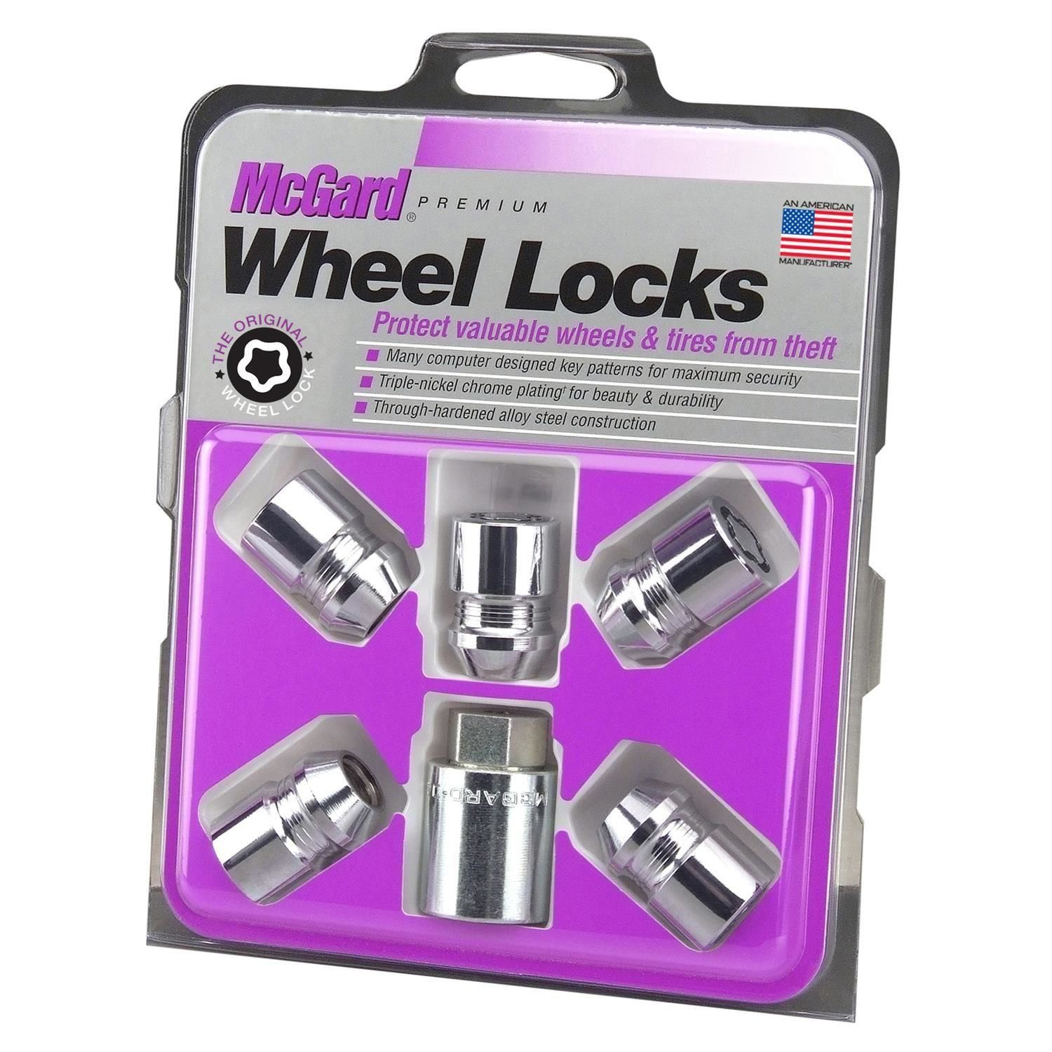 McGard M12 x 1.25 Thread Cone Wheel Lock Set 5 Piece