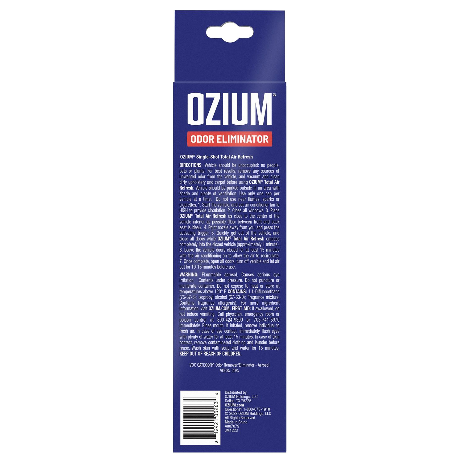 Ozium Odor Eliminating Fogger Single-Shot Total Air Refresh Original Scent 2oz