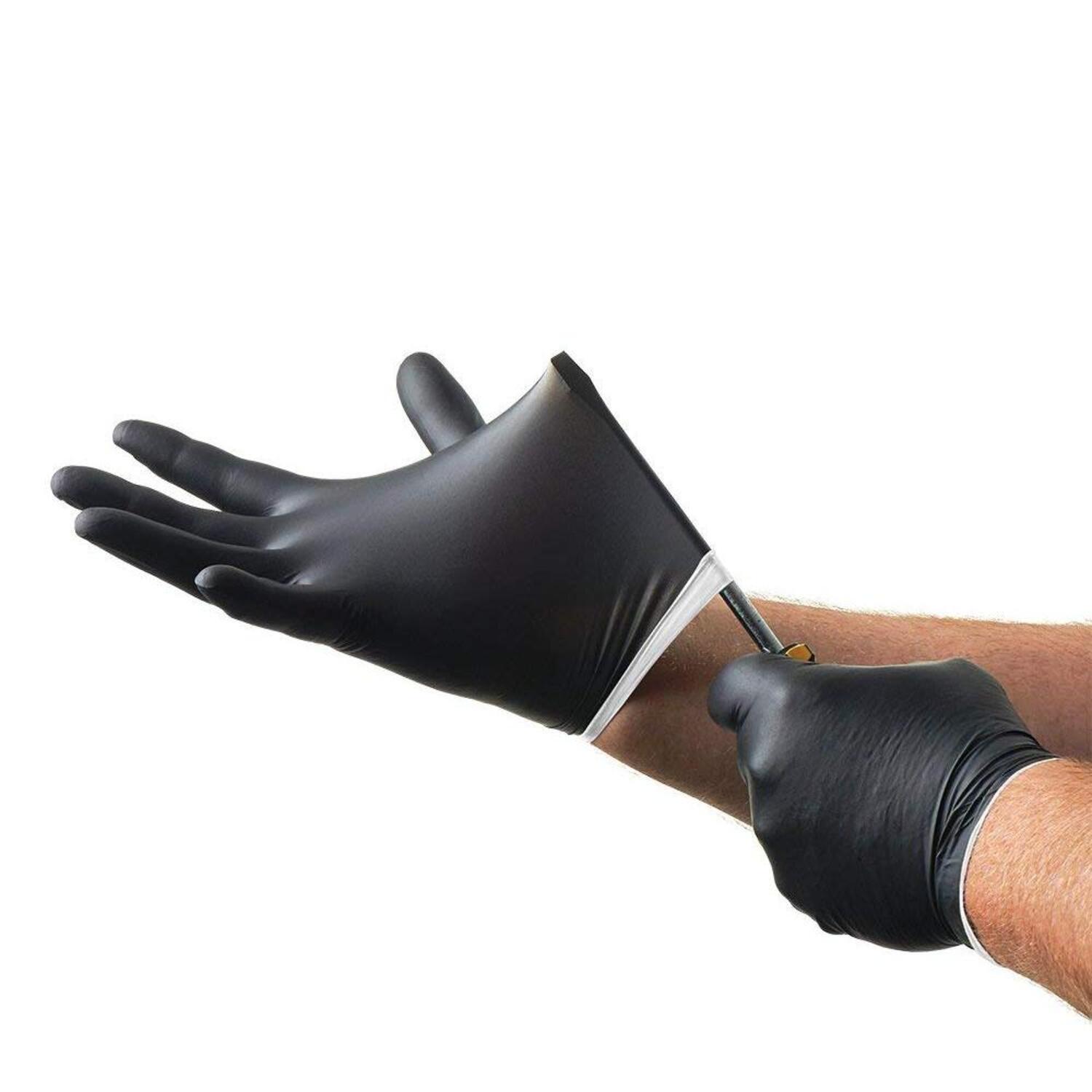Medline Venom Steel Rip-Resistant Nitrile Gloves – 50 Count, Disposable, Black, One Size - View #4
