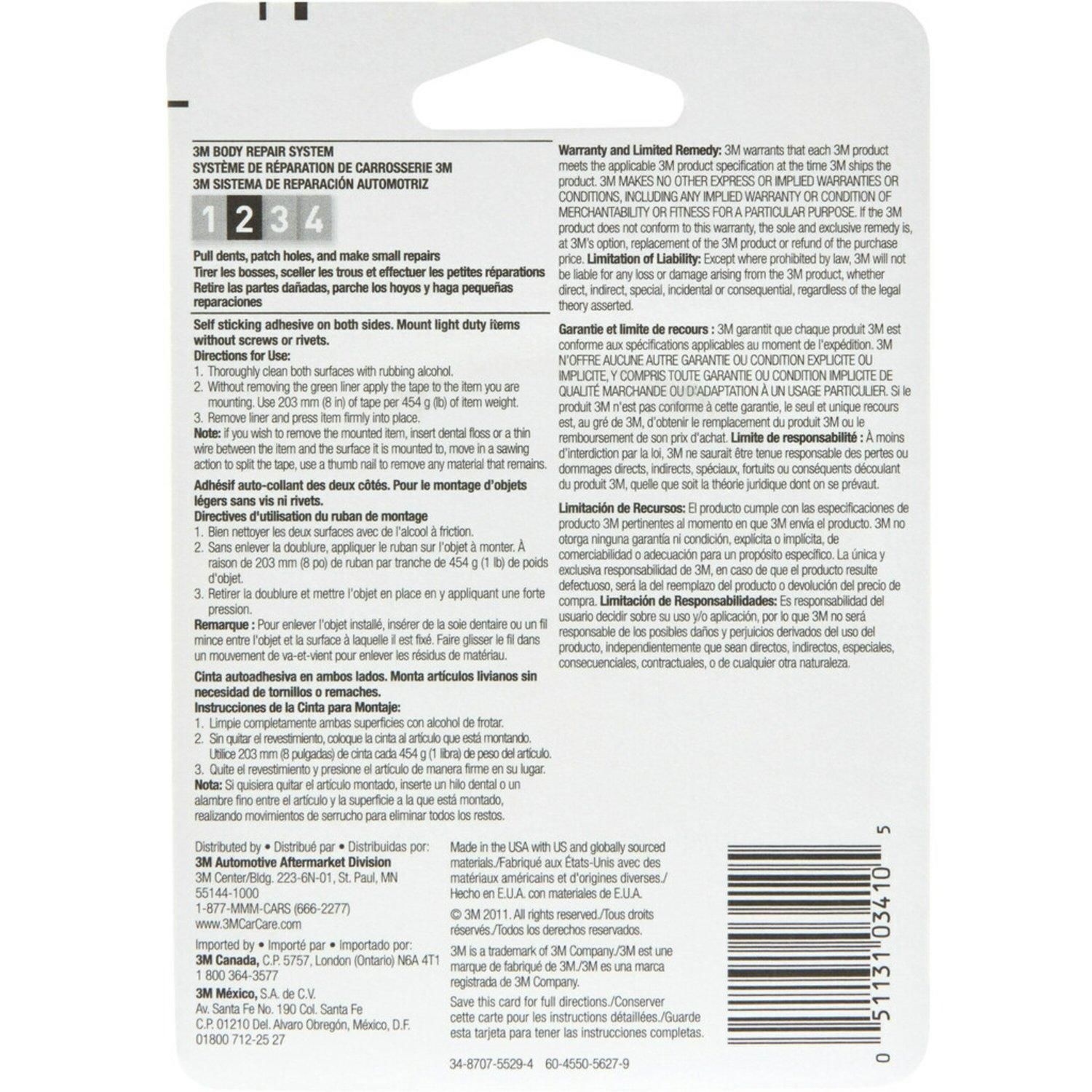 3M Body Molding Tape 1/2in x 75in