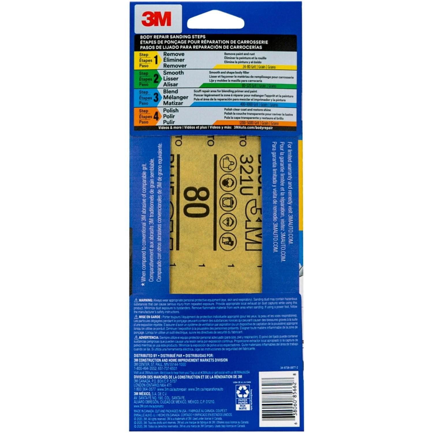 3M 80 Grit Pro Strength Blue Sandpaper
