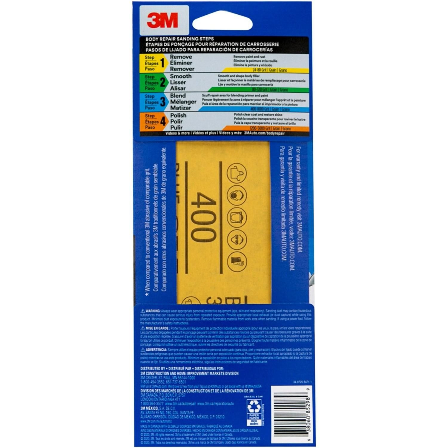 3M 400 Grit Pro Strength Blue Sandpaper