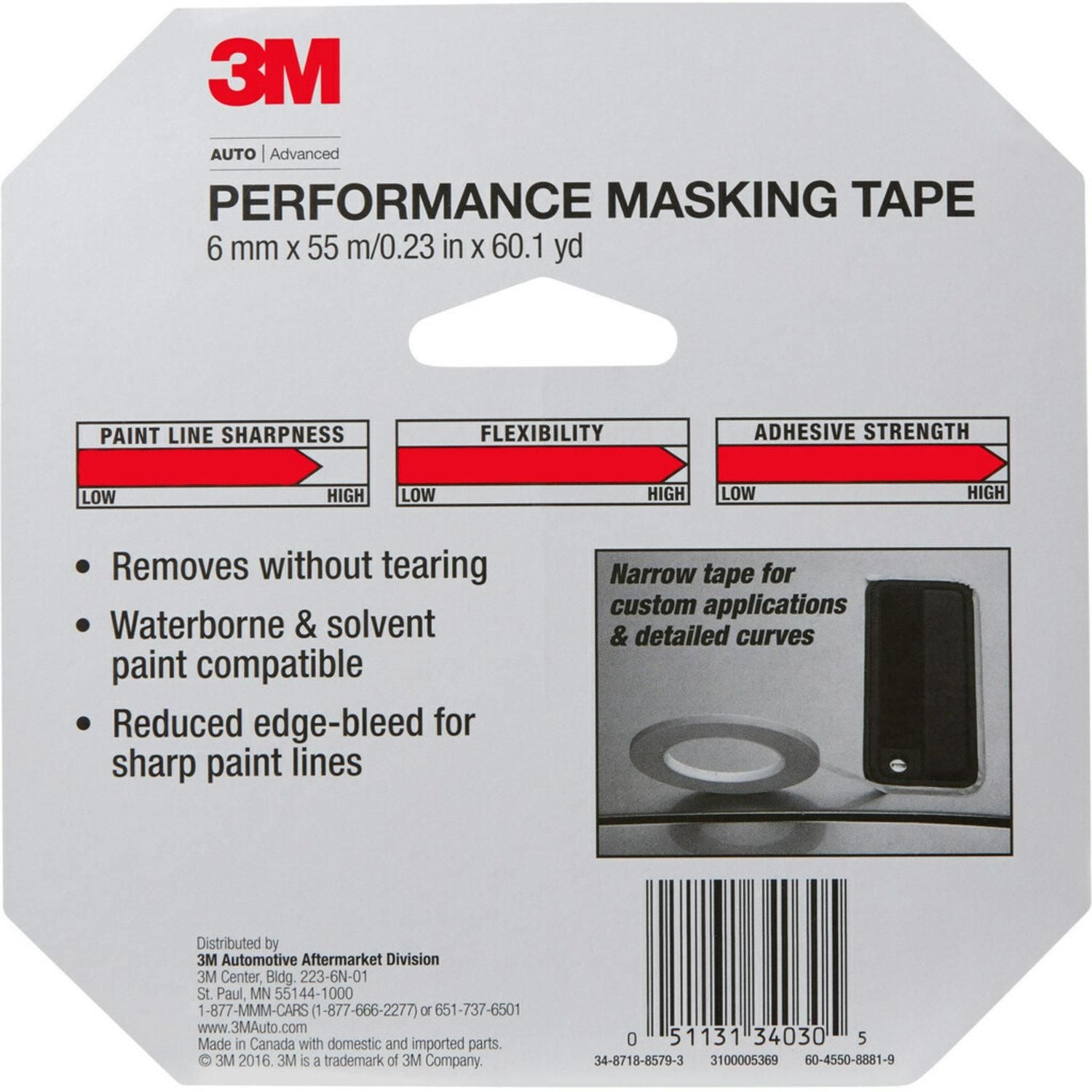 Red Masking Tape, 1/2 x 60 yds., 4.9 Mil Thick