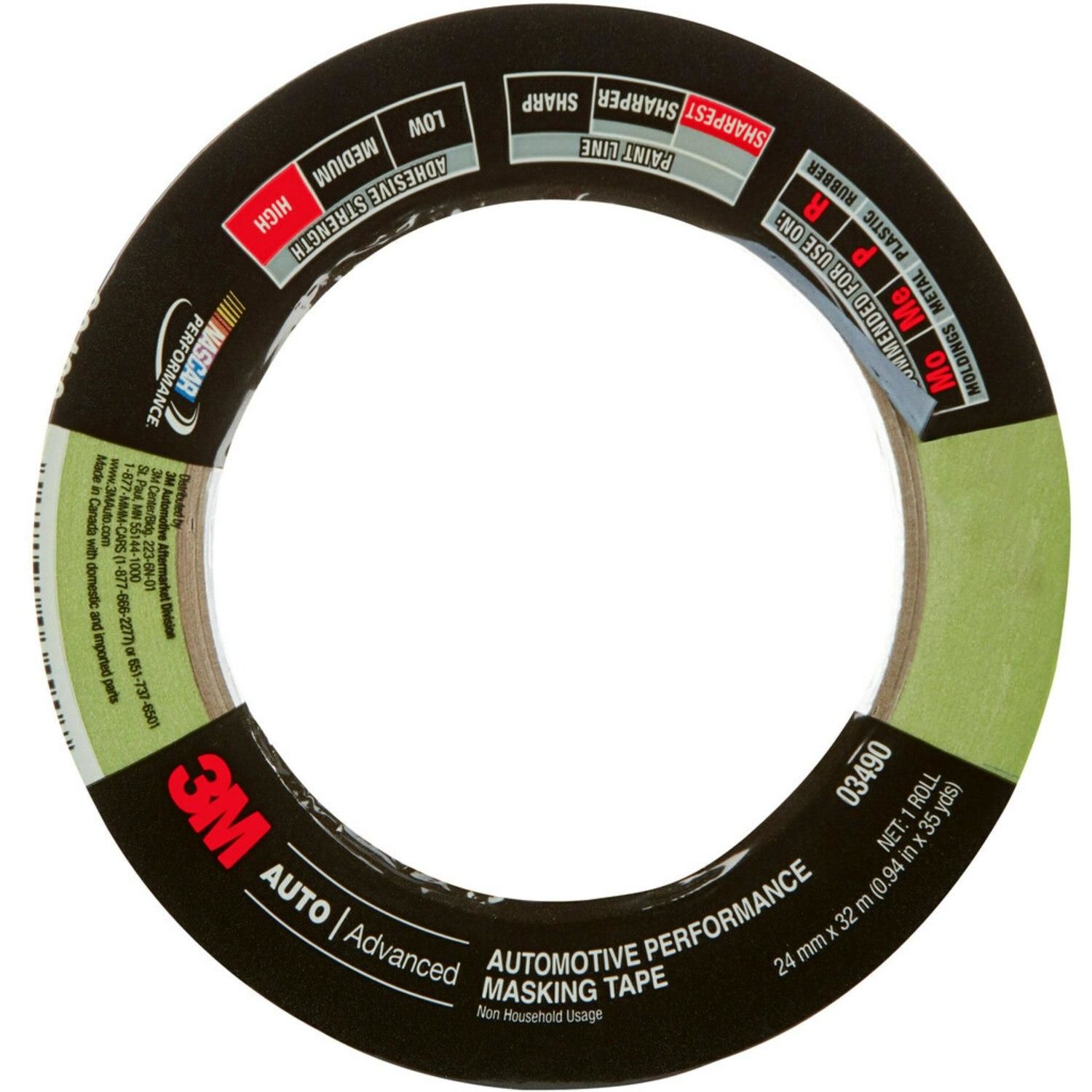 3M Auto Performance Masking TAPE,03490 24mm x 32M : 24mm x 32M