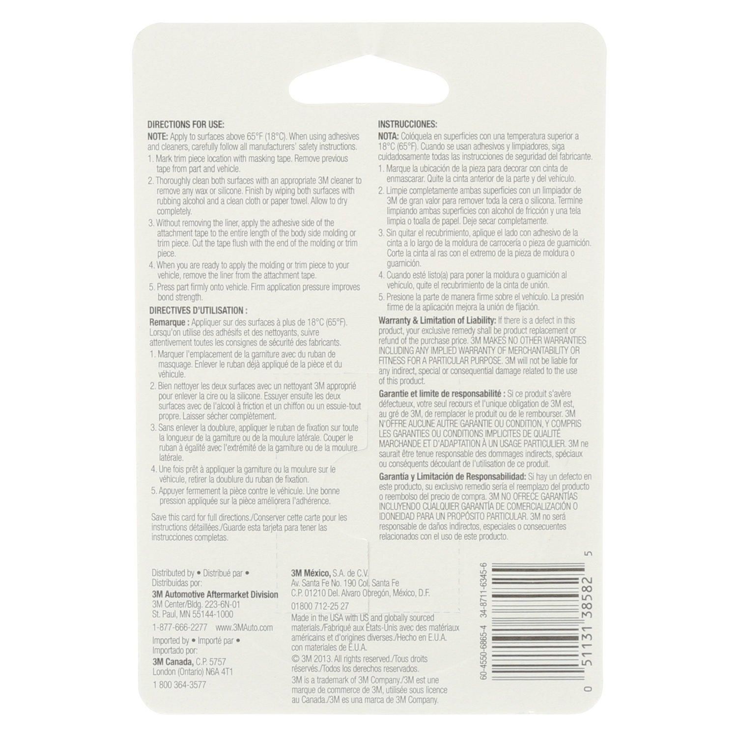 3M Body Molding Tape 1/2in X 75in