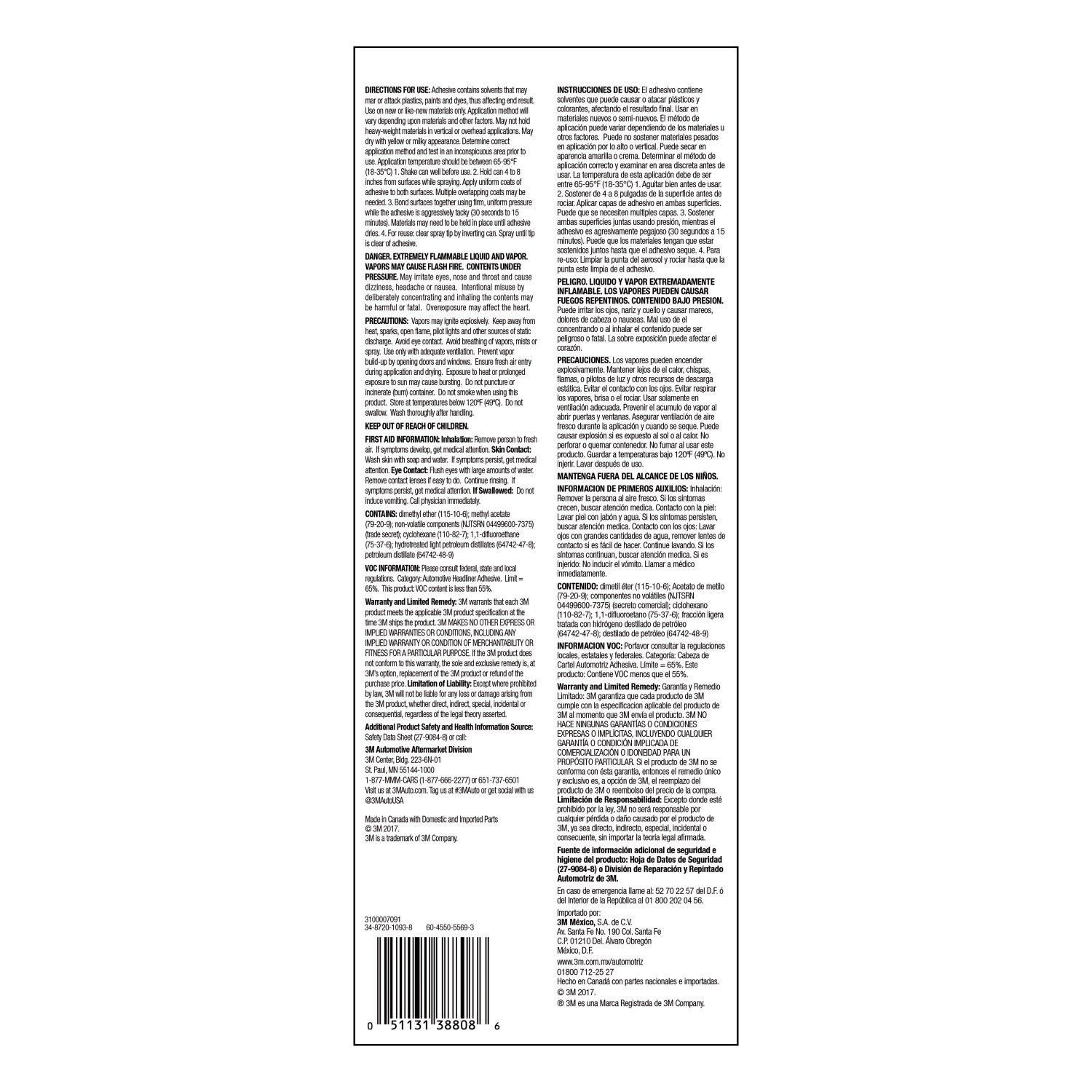 3M Headliner, Fabric and Carpet Adhesive Spray 18oz