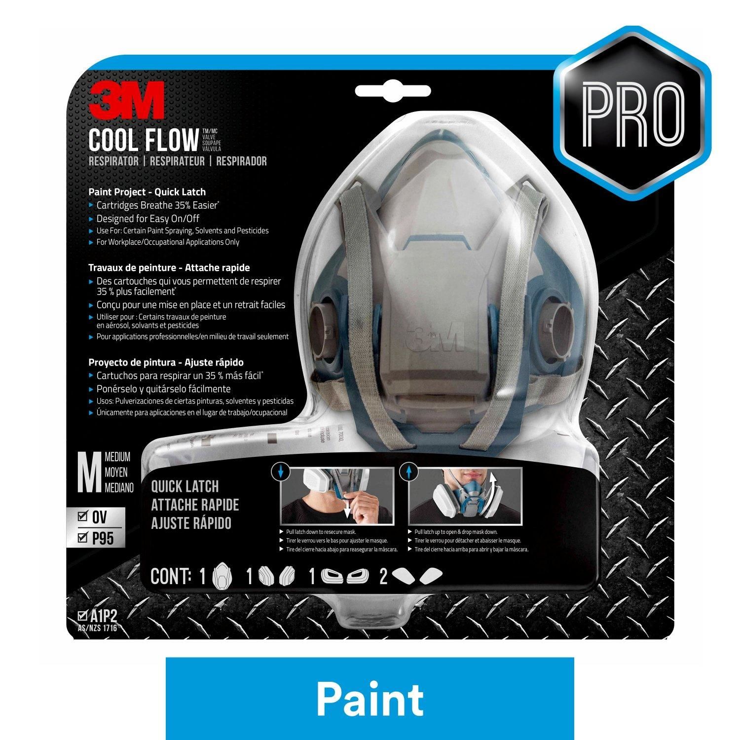 3M Respirator, Cool Flow Valve, Paint Sanding, Lightweight