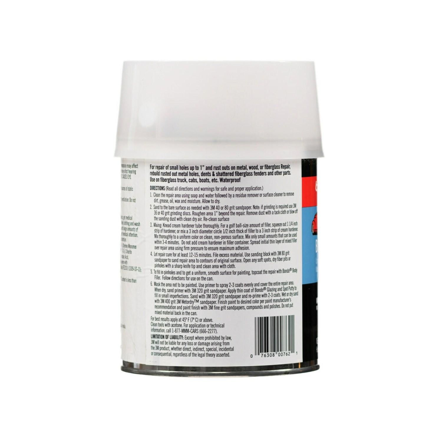 3M Bondo Professional Fast Dry Filler, 31581, 1 Quart (SANDABLE in