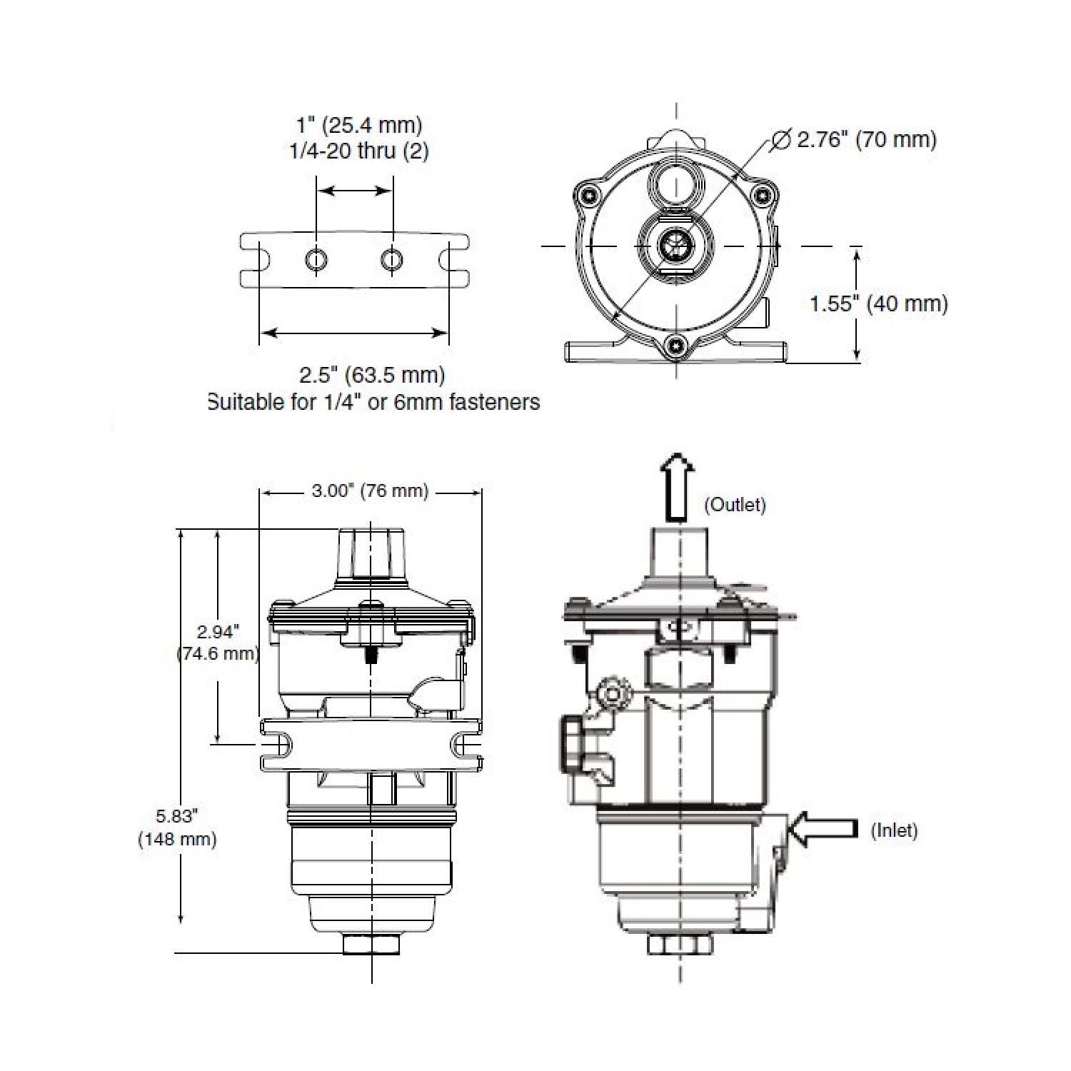 Stewart Warner Universal Fuel Pump Electric 12 Volt Neutral Ground 8 ...