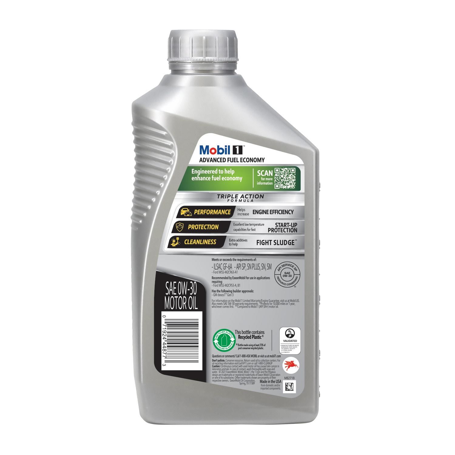 Mobil 1 Advanced Fuel Economy Full Synthetic Motor Oil 0W-30, 5 Quart 