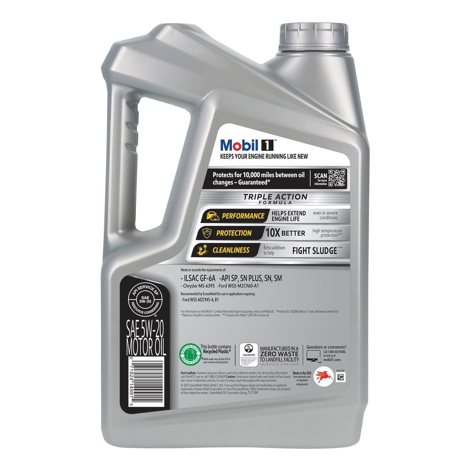 Mobil 1 Full Synthetic Engine Oil 5W-20 5 Quart