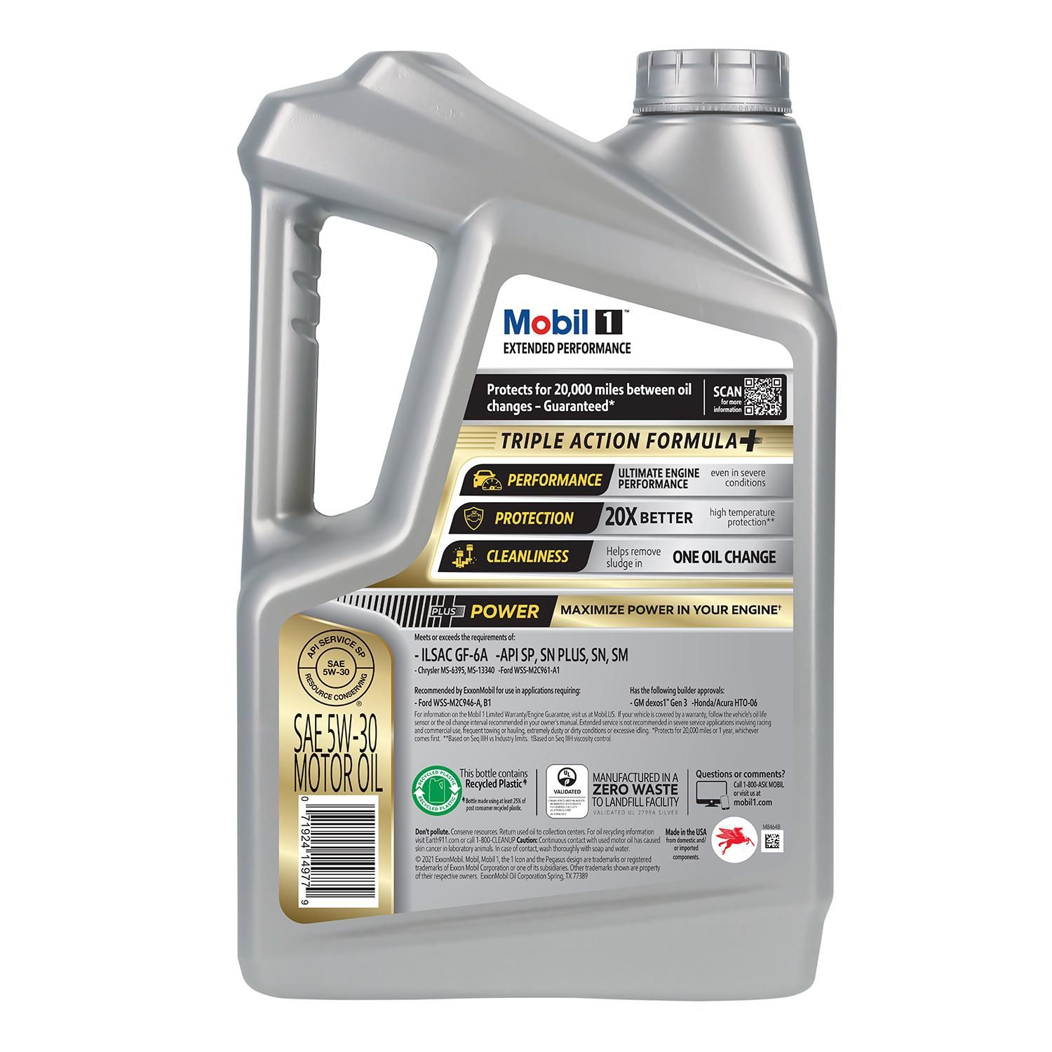 Mobil 1 Extended Performance Full Synthetic Engine Oil 5W-30 5 Quart