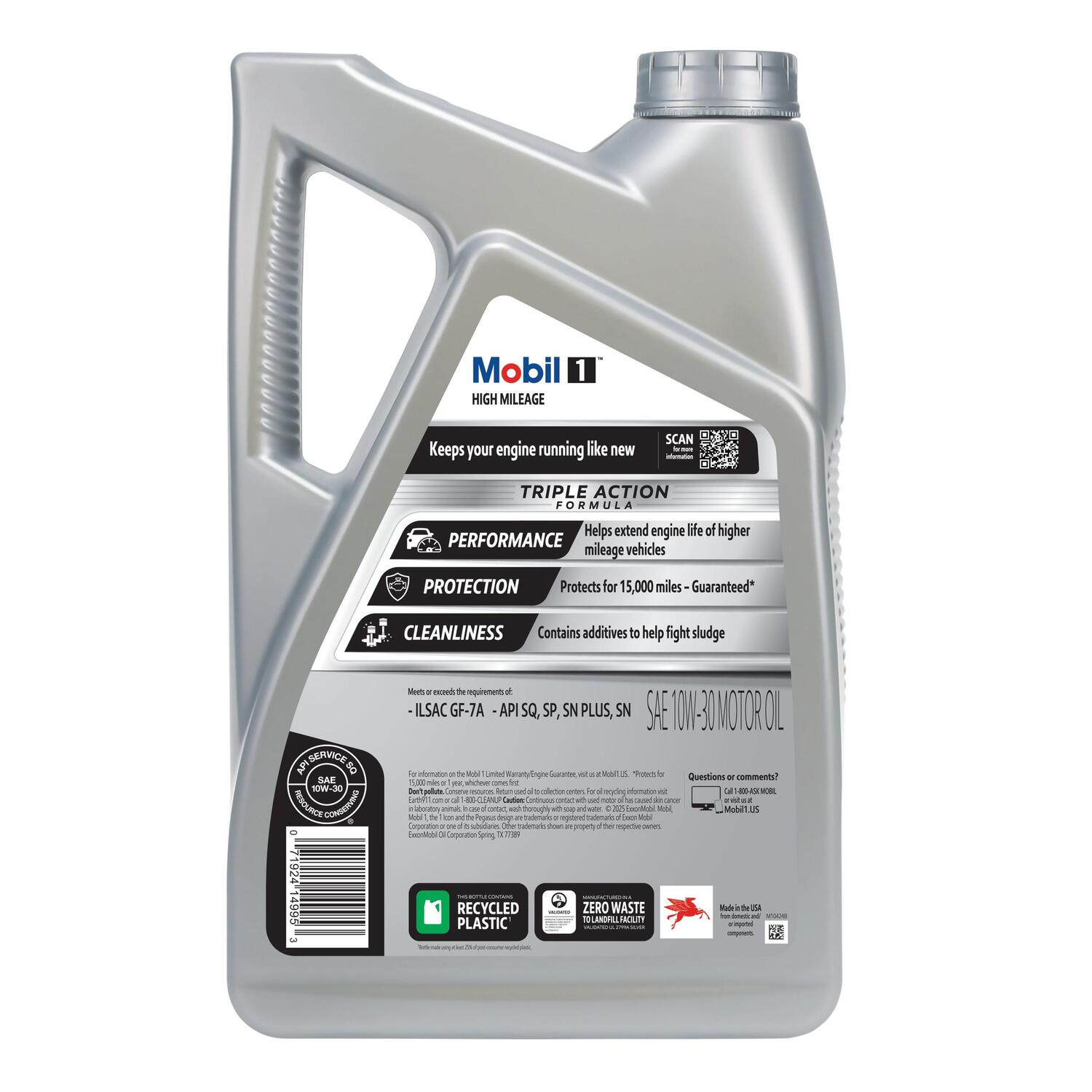 Mobil 1 High Mileage 10W-30 Motor Oil - Full Synthetic, 1 Quart (Pack Of 6), For Cars Over 75k Miles - View #4