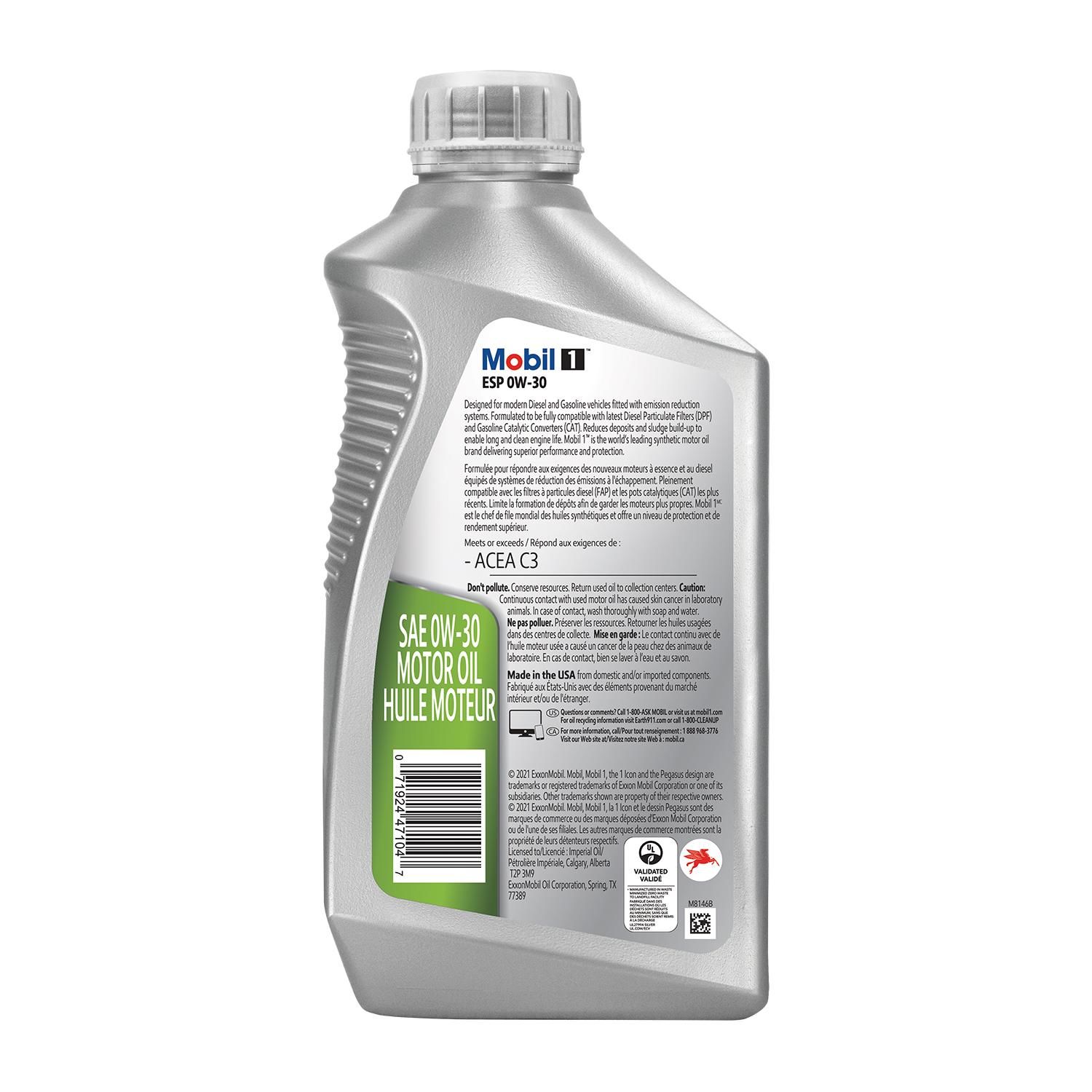 Mobil 1 ESP Full Synthetic Engine Oil 0W-30 1 Quart