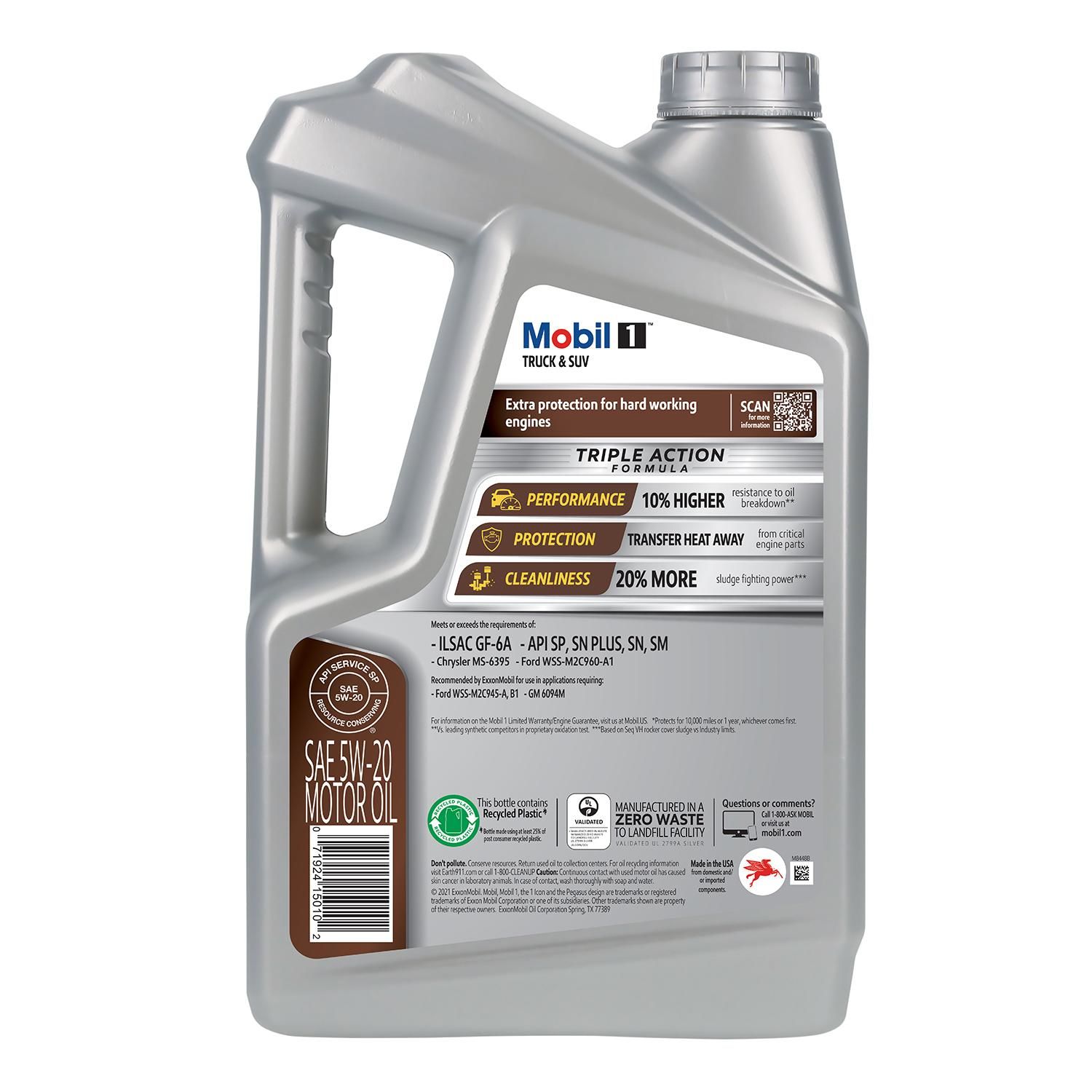 Mobil 1 Truck and SUV Full Synthetic Engine Oil 5W20 5 Quart