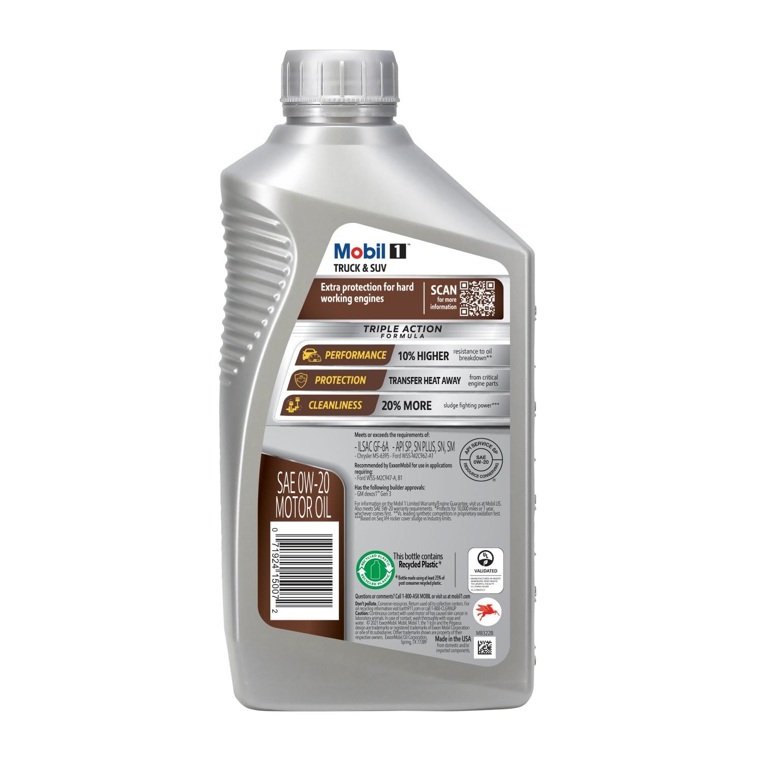 Mobil 1 Annual Protection 0W-20 Ultimate Aceite de motor sintético  completo, 1 cuarto de galón