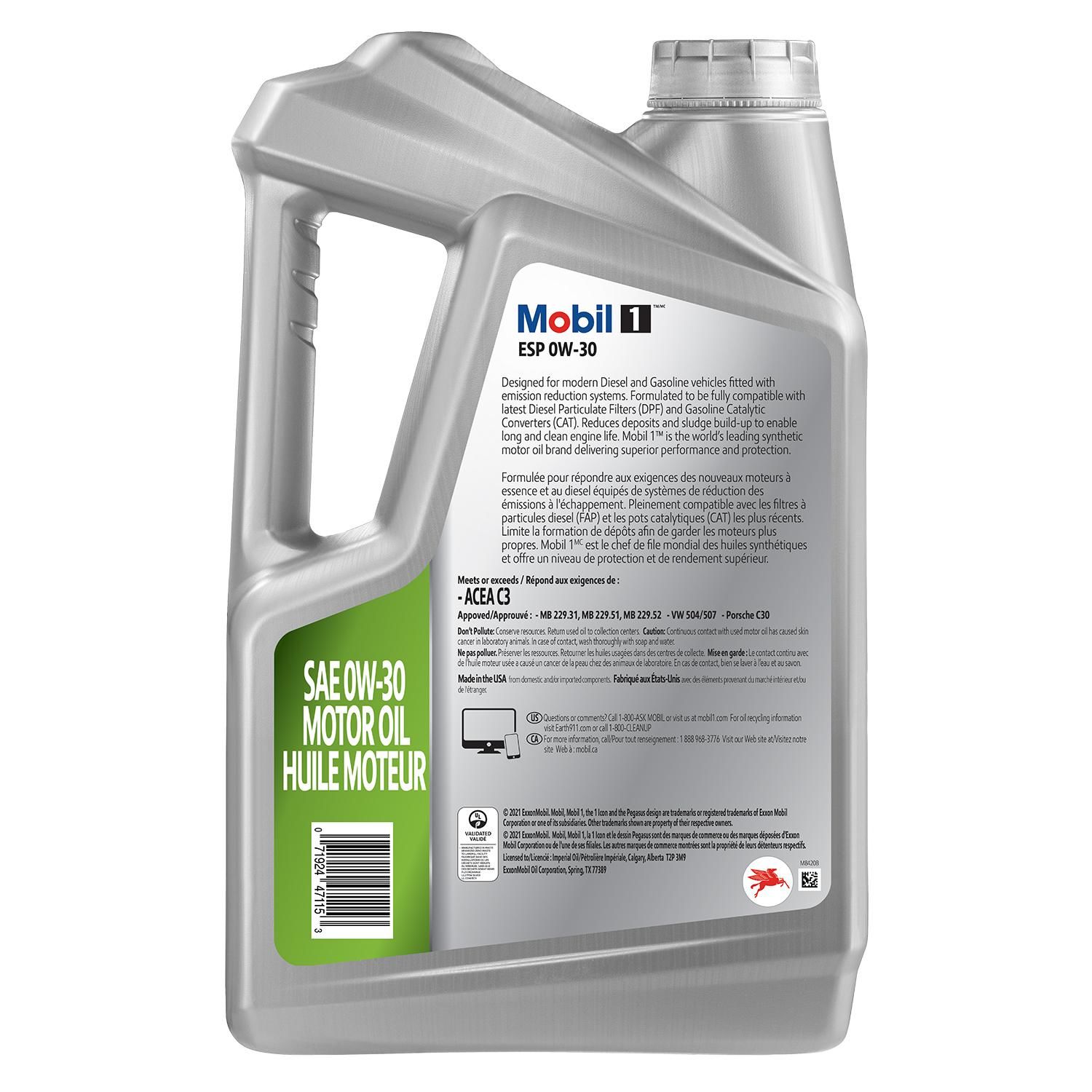 Mobil 1 Motor Oil, 5W 30, Fully Synthetic - 1 qt bottle