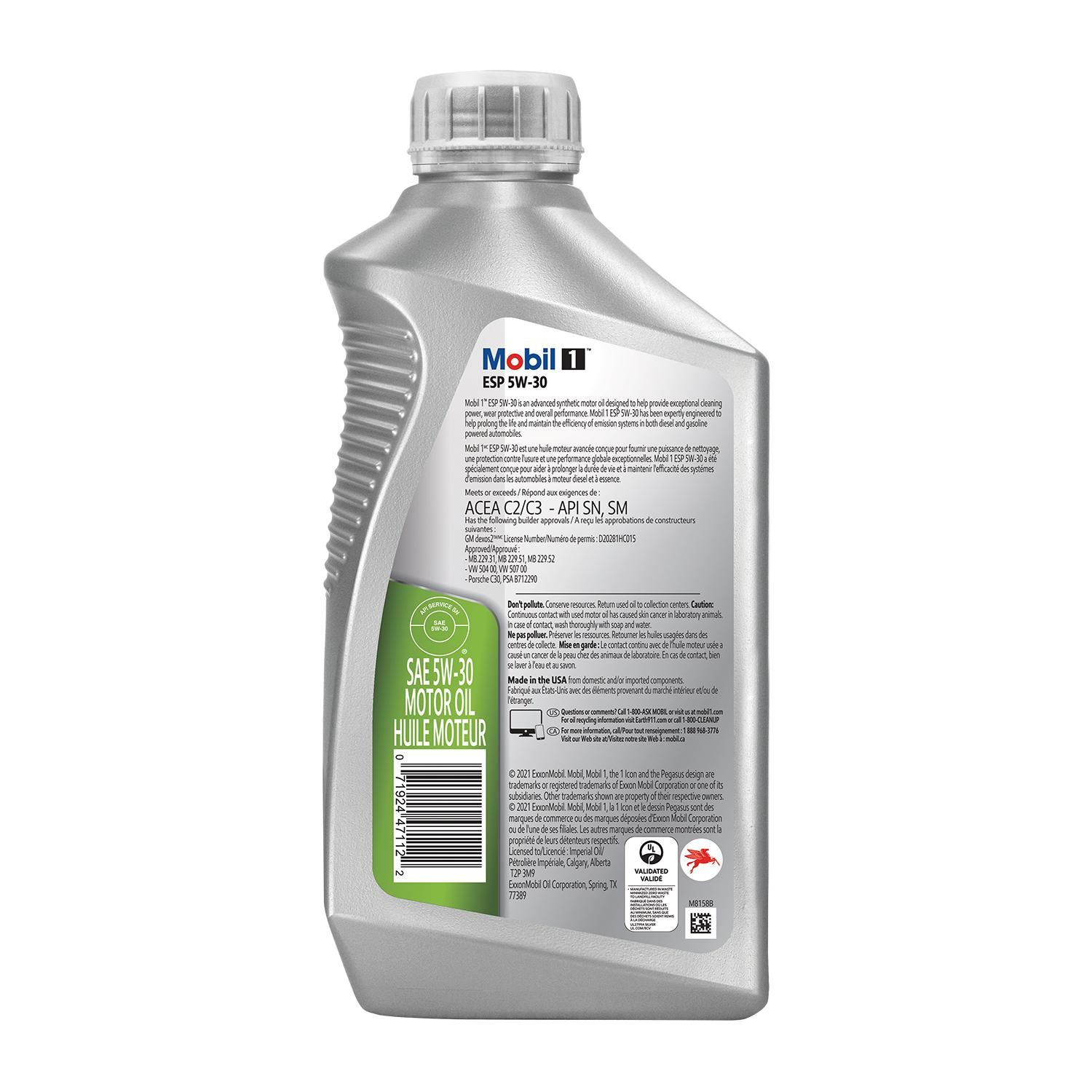 Mobil 1 Full Synthetic Engine Oil 5W-30 1 Quart