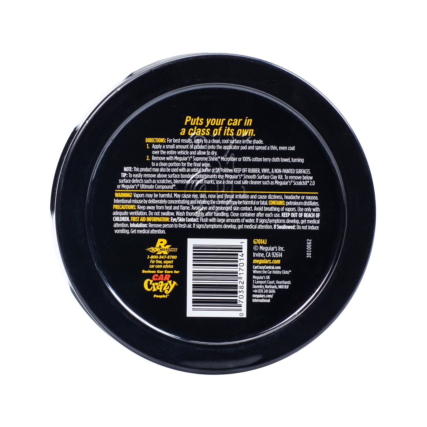 Meguiar's Gold Class Carnauba Plus Premium Paste Wax 11oz