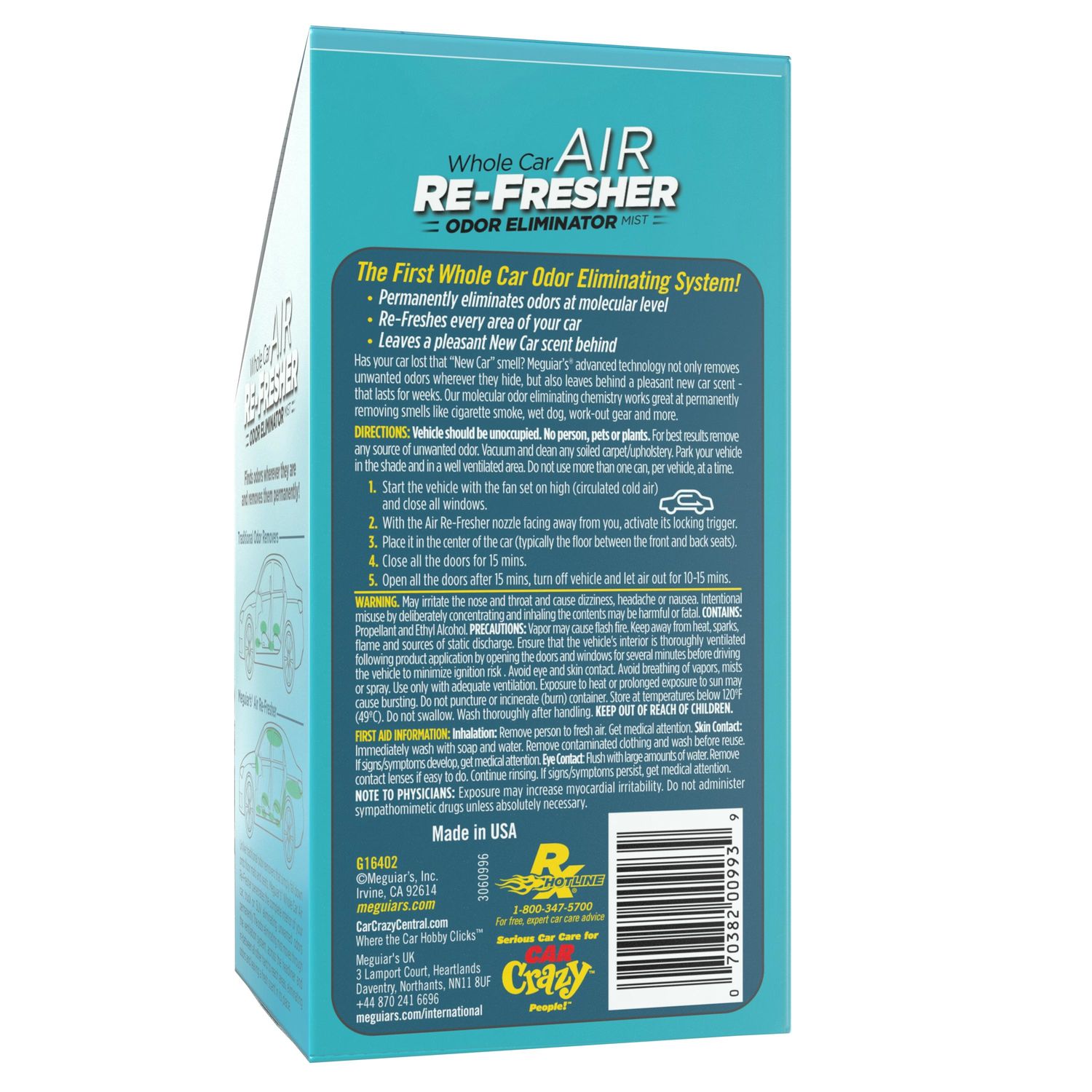 meguiar's air re fresher odor eliminator new car scent